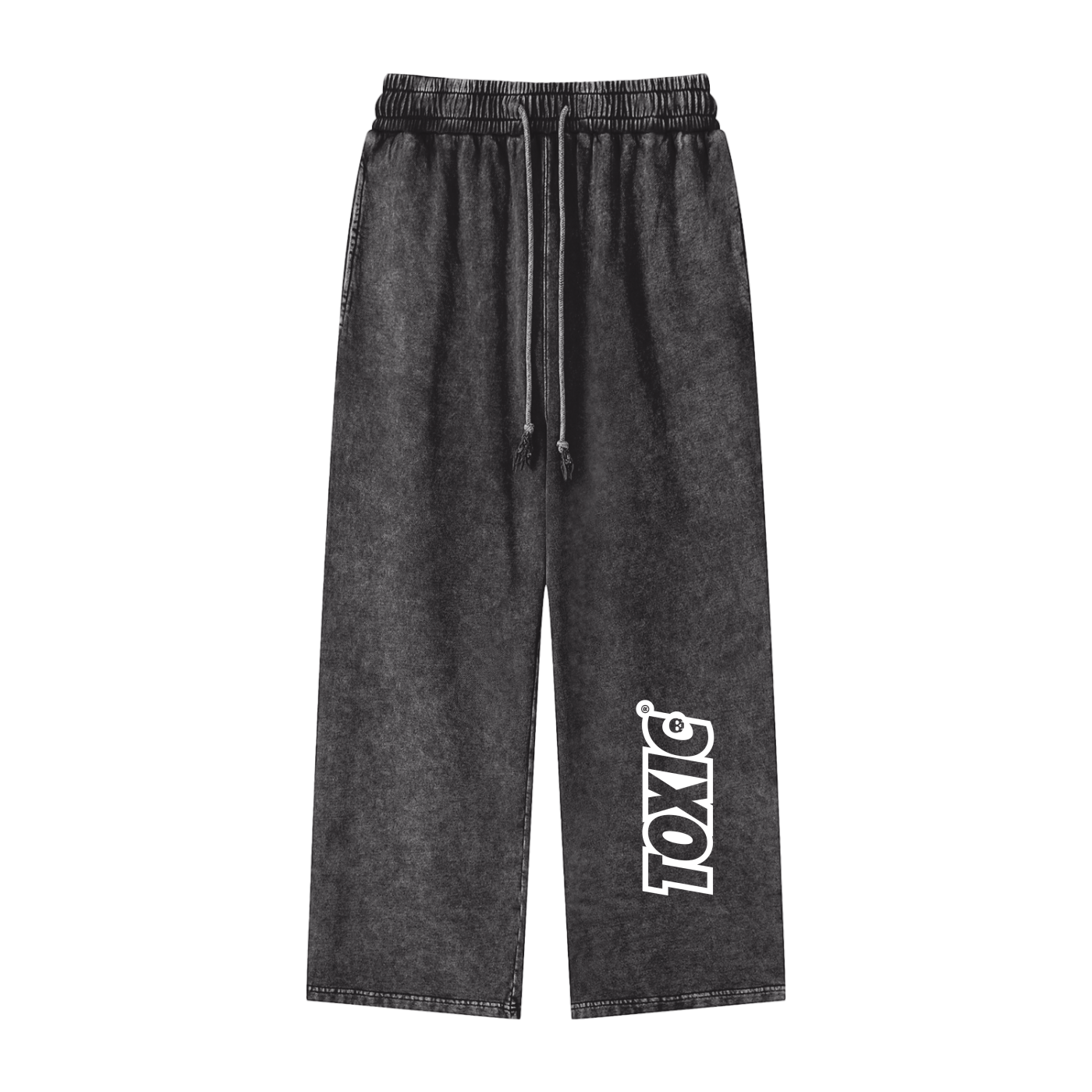 TOXIC® SKULL® Acid Wash Straight Leg Pants - 360 GSM