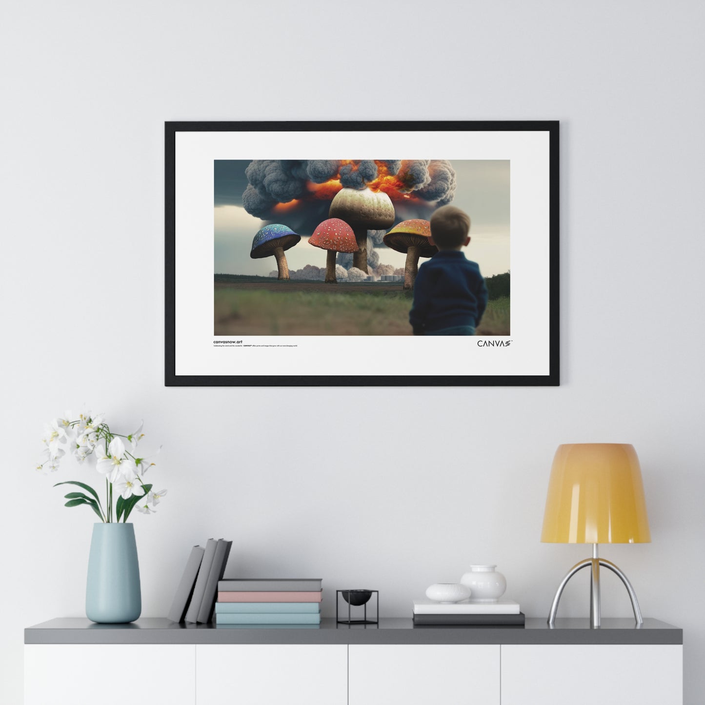 CANVAS™ TOASTED-MUSHROOMS Landscape Framed Poster