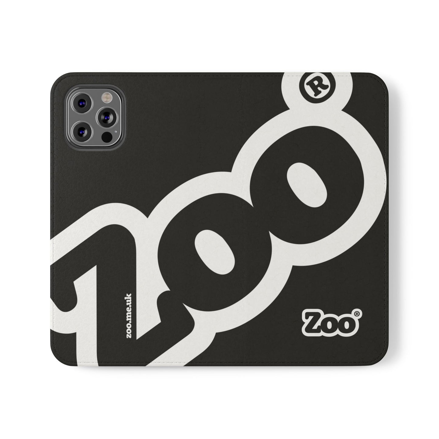 Zoo® Black Flip Case - Phone Wallet with Card Holder
