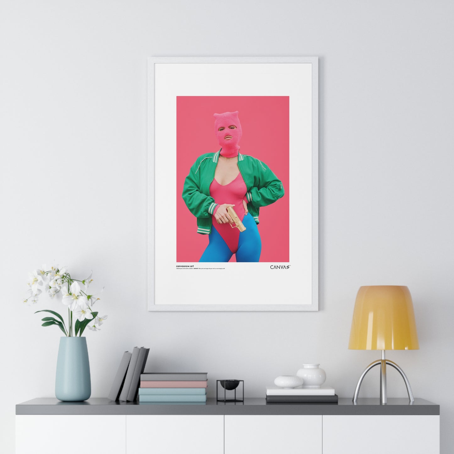 CANVAS™ PINK-PROTEST Portrait Framed Poster