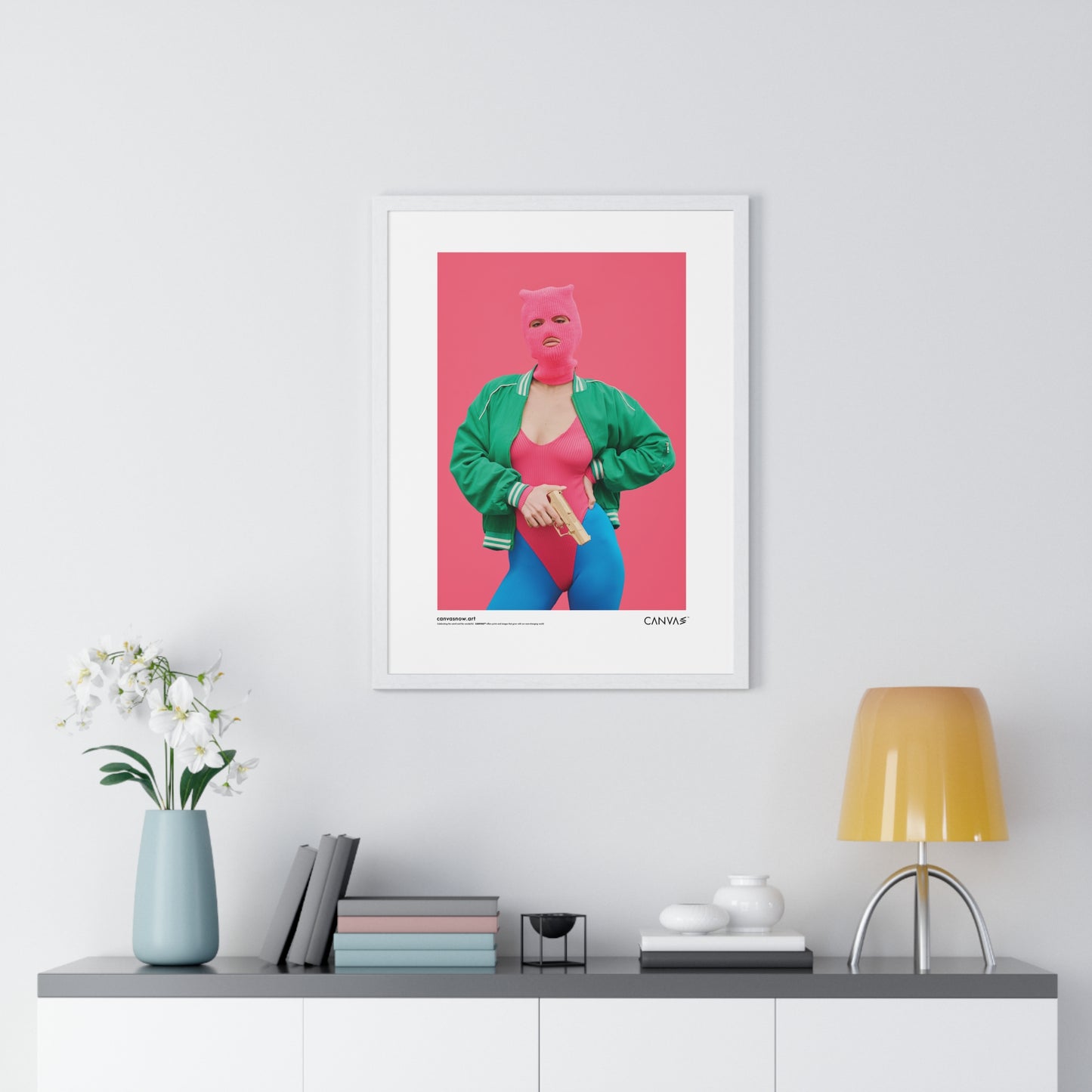CANVAS™ PINK-PROTEST Portrait Framed Poster