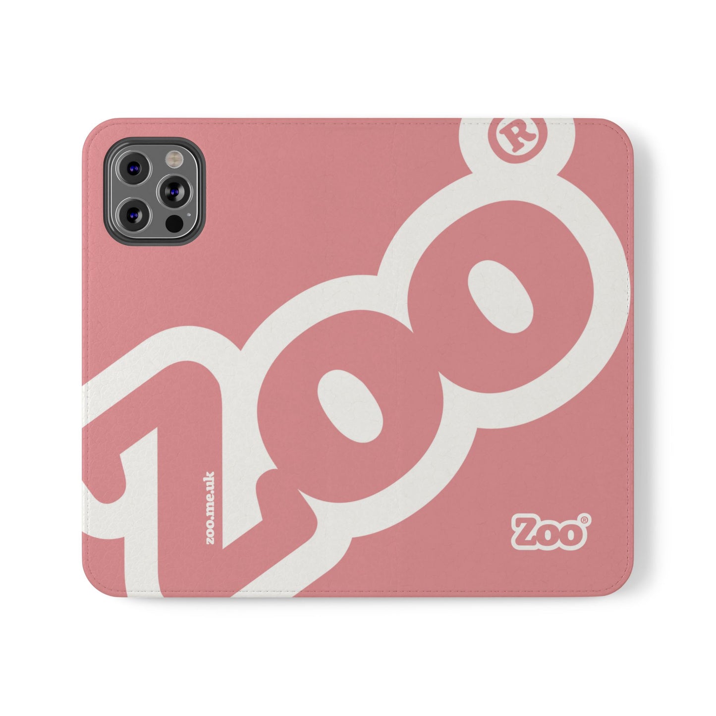 Zoo® Rose Pink Flip Case - Phone Wallet with Card Holder