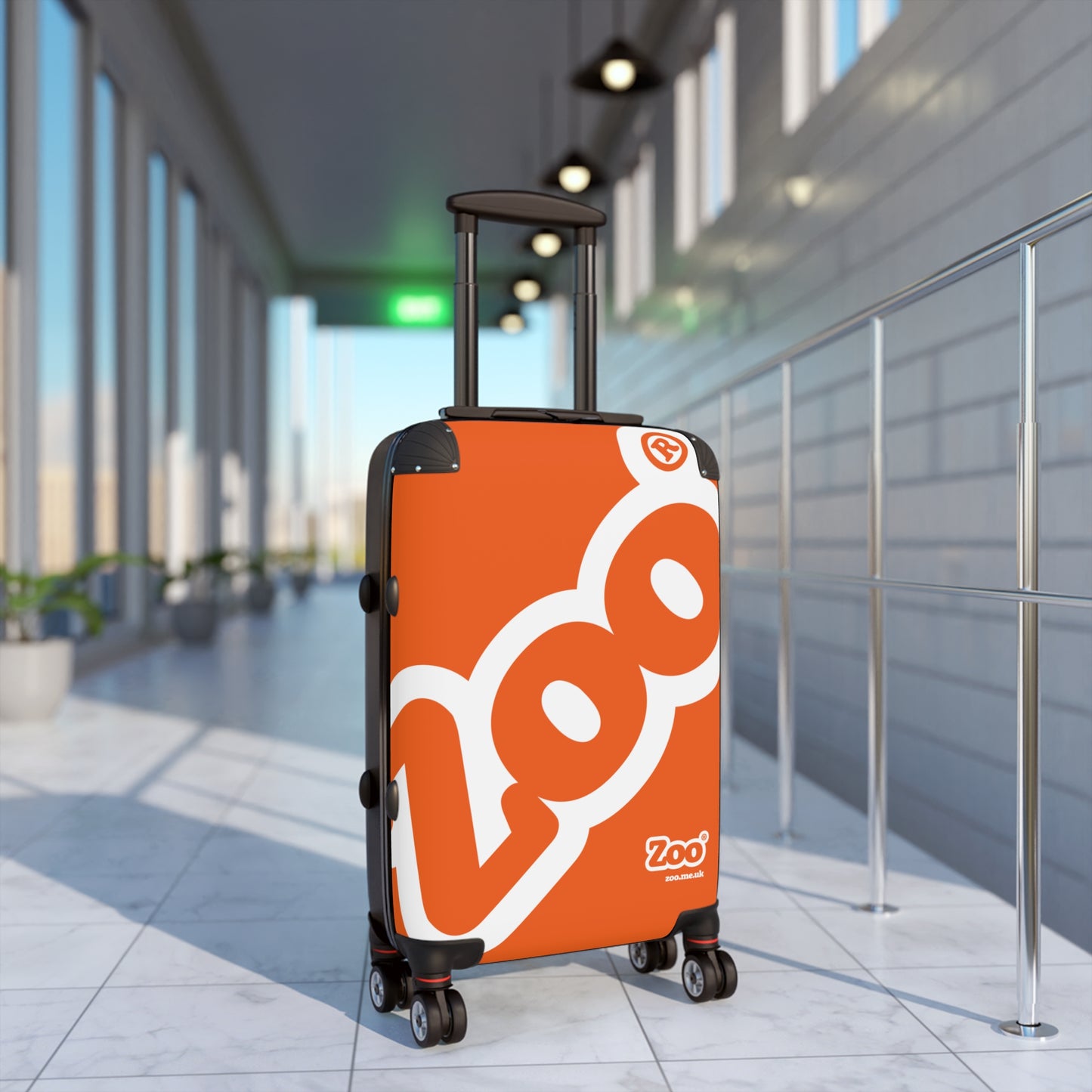 Zoo® White on Orange - Black Suitcase