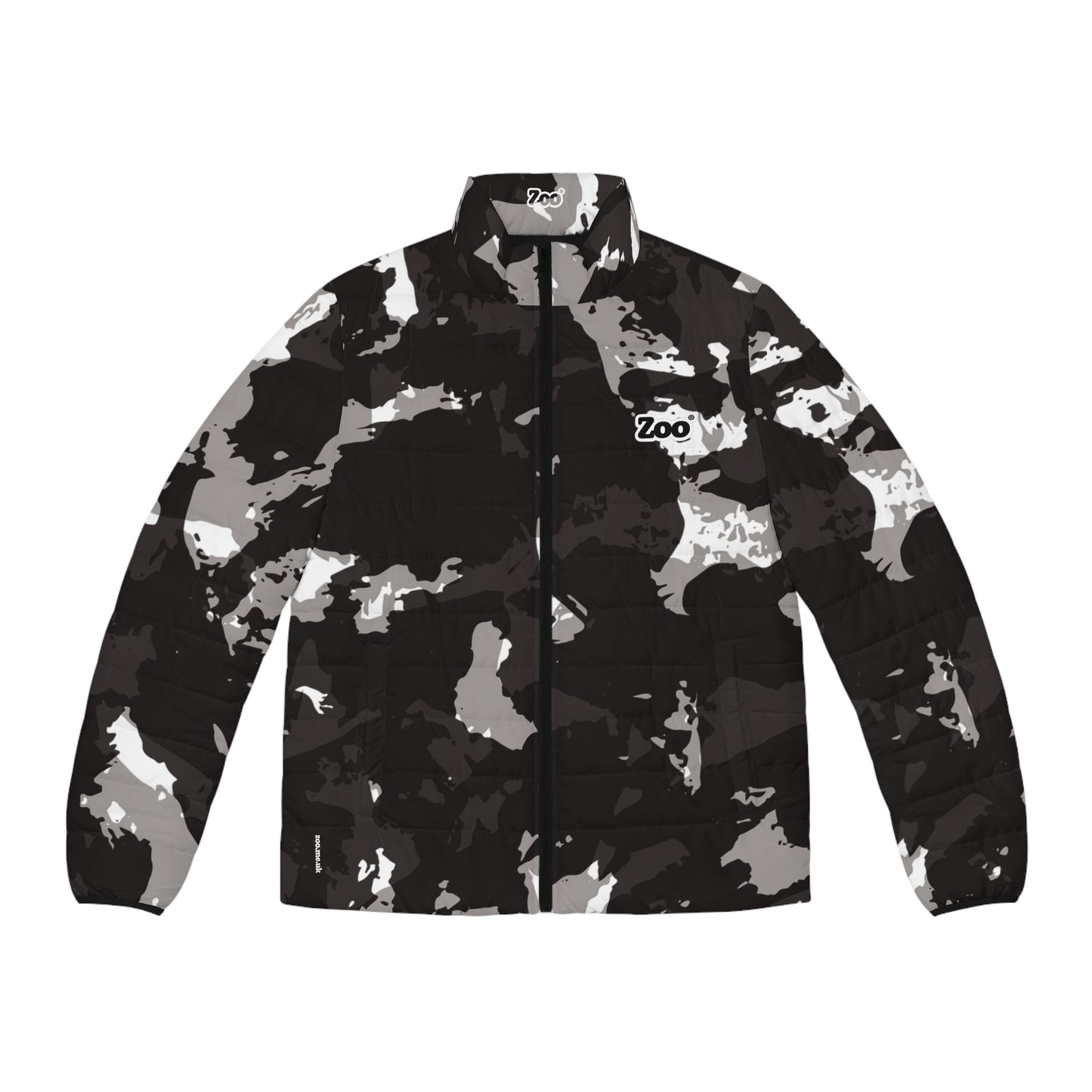 Zoo® Black & White Grey Camo - Unisex Puffer Jacket