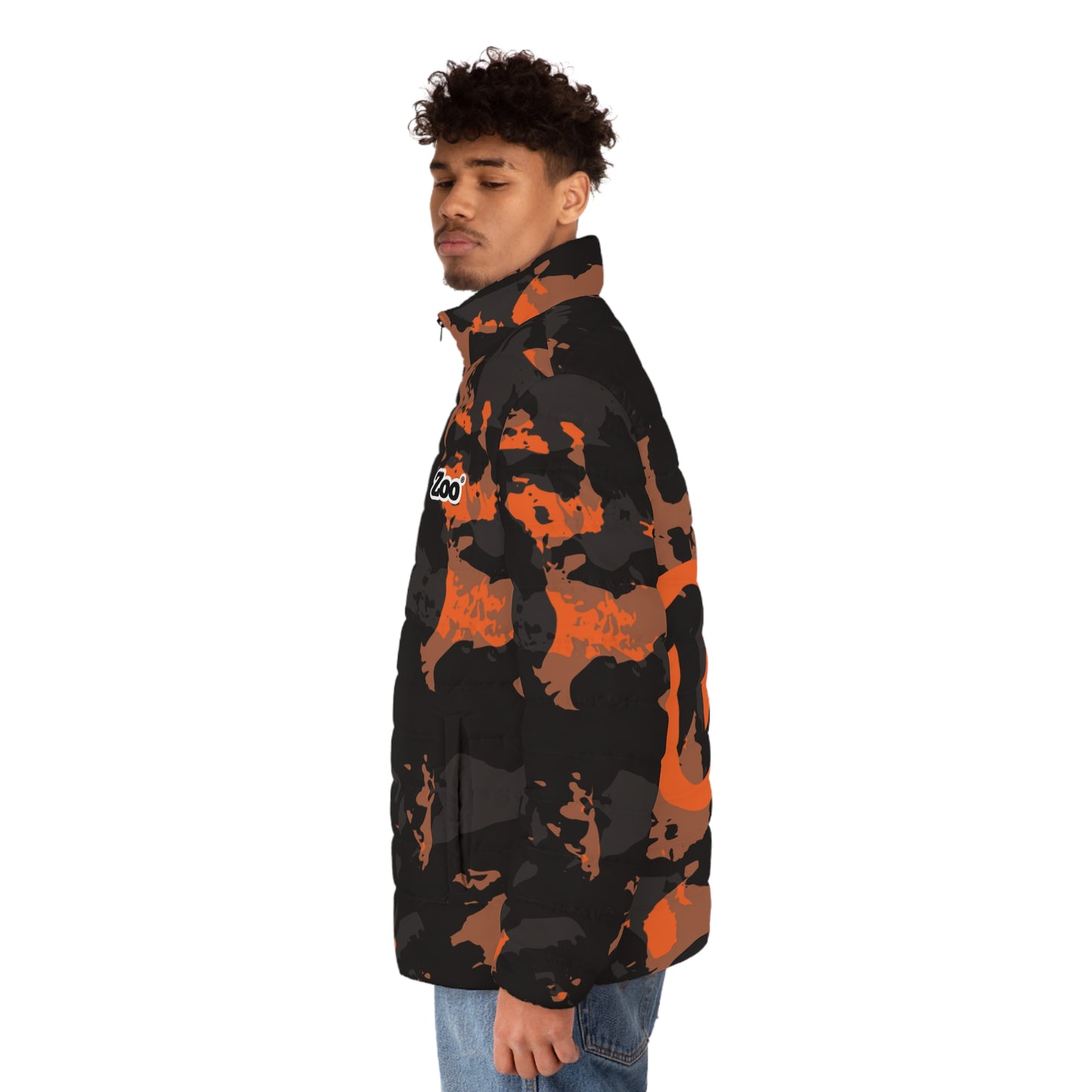 Zoo® Black & Orange Camo - Unisex Puffer Jacket