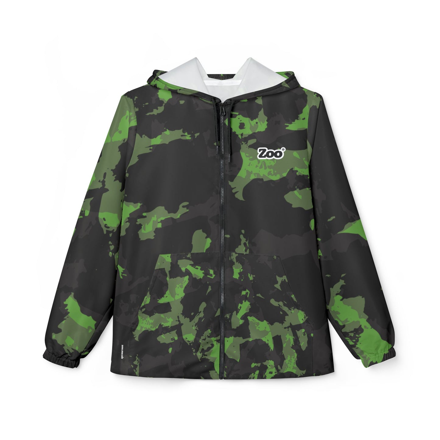 Zoo® Black & Light Green - Unisex Camo Windbreaker Jacket