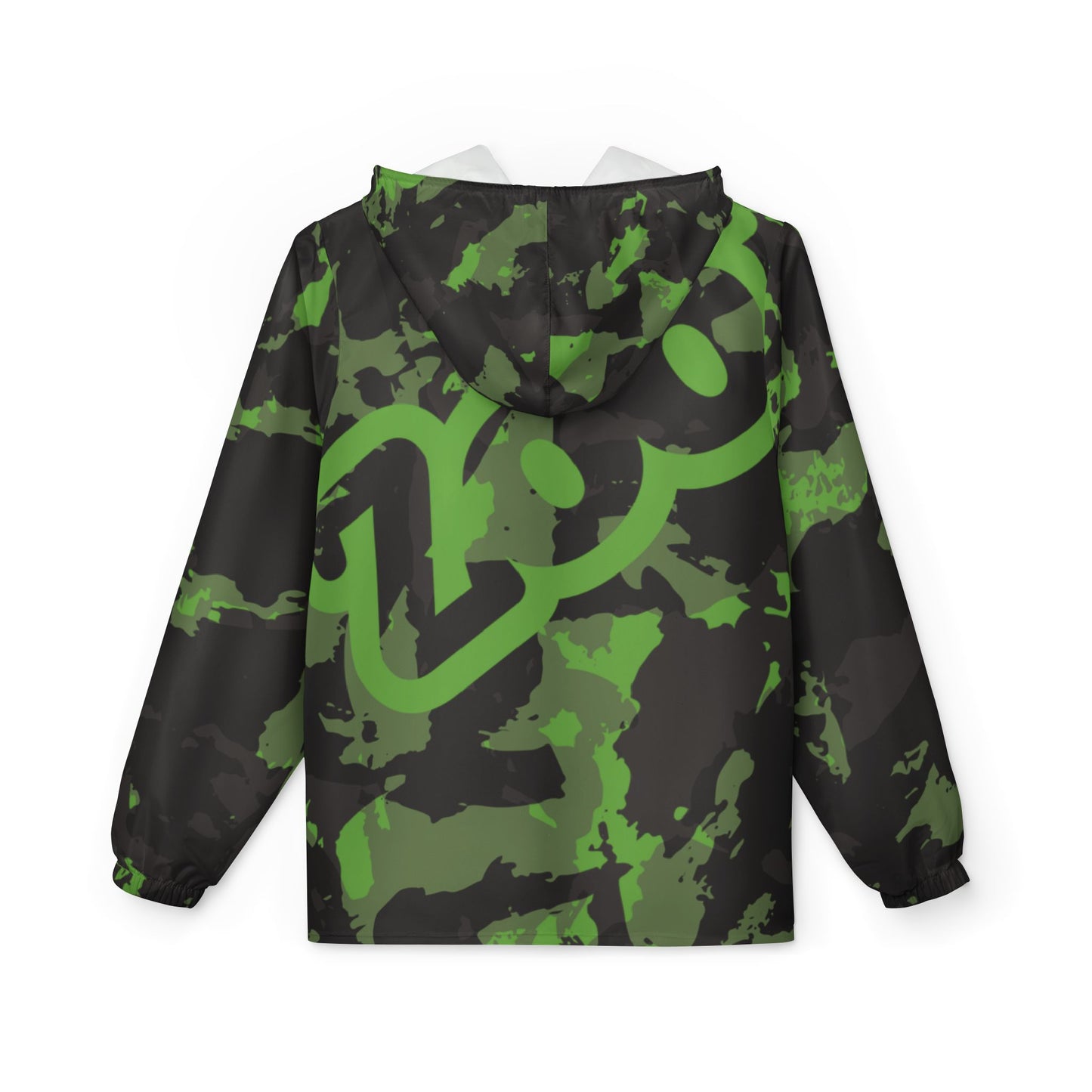 Zoo® Black & Light Green - Unisex Camo Windbreaker Jacket