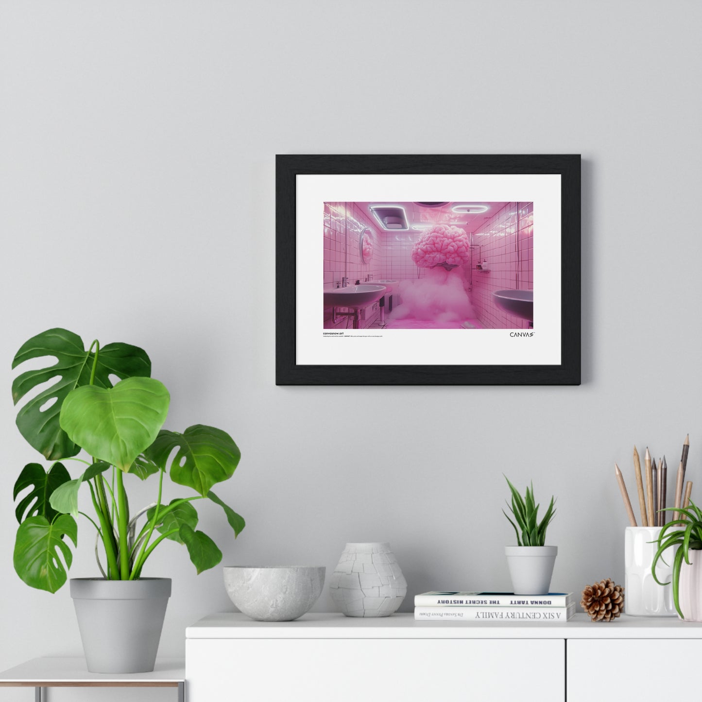 CANVAS™ PINK-BRAIN Landscape Framed Poster