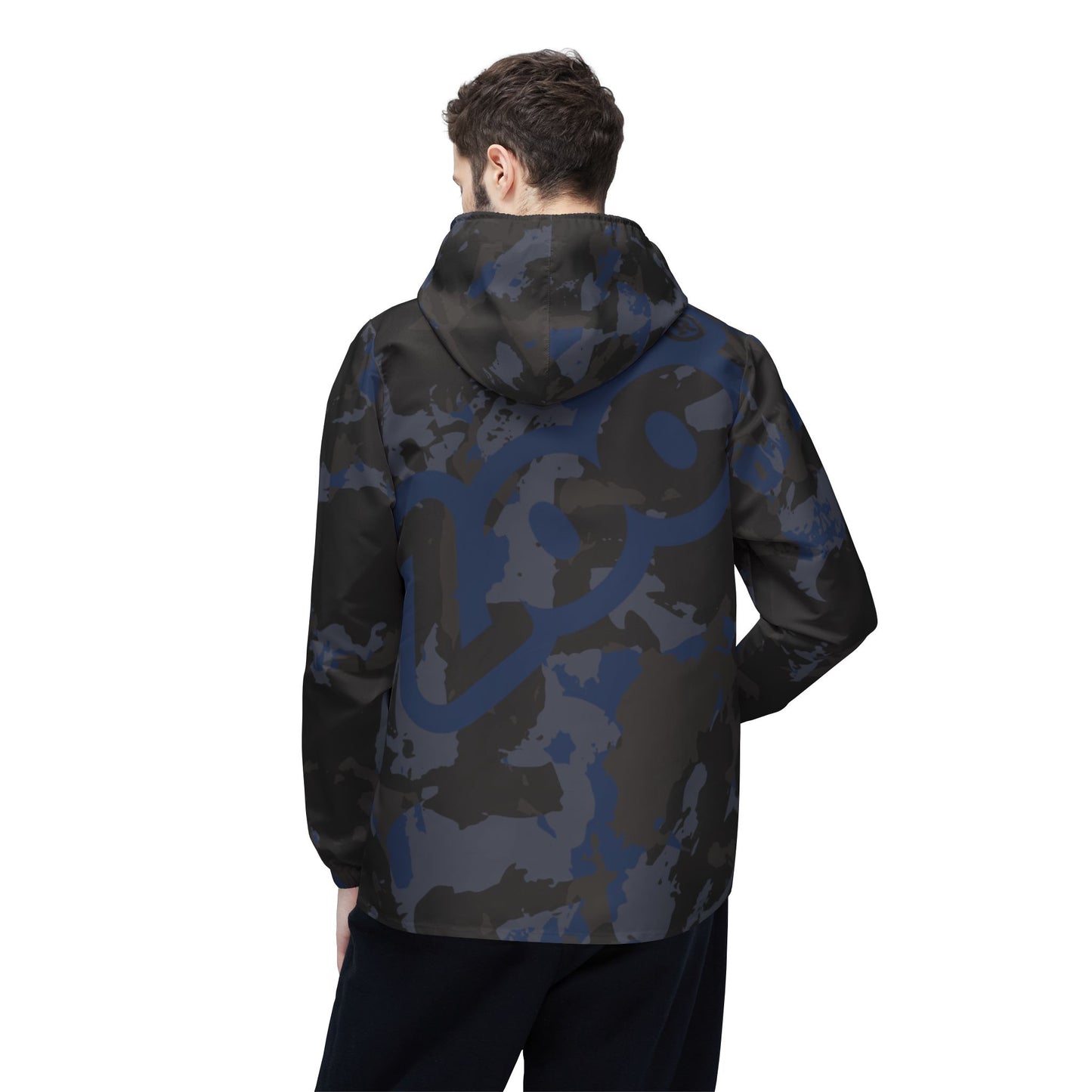Zoo® Black & Navy - Unisex Camo Windbreaker Jacket