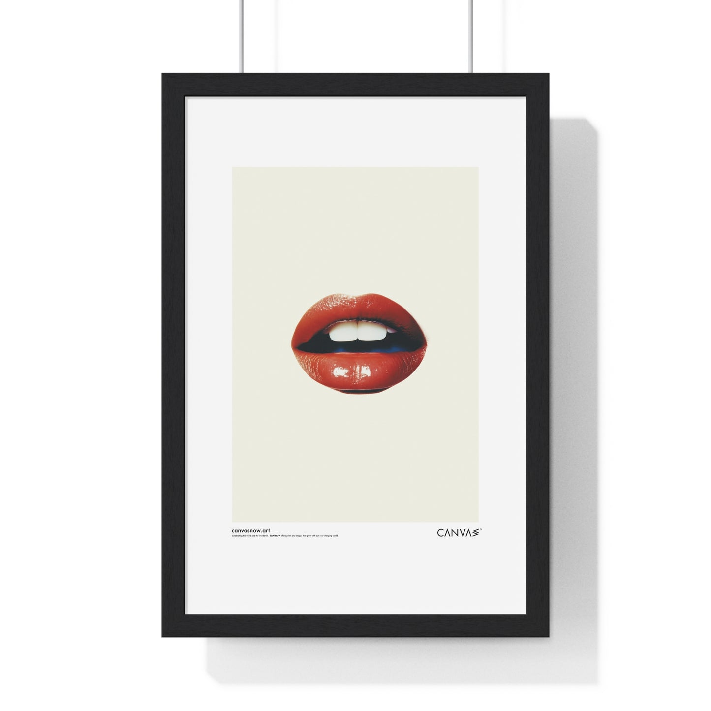 CANVAS™ RED-LIPS-TALK Portrait Framed Poster