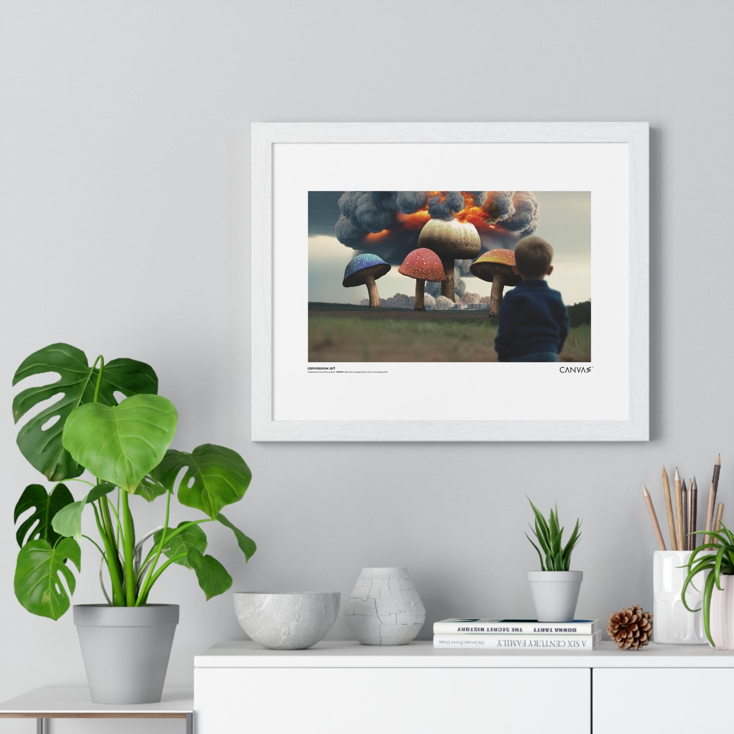 CANVAS™ TOASTED-MUSHROOMS Landscape Framed Poster