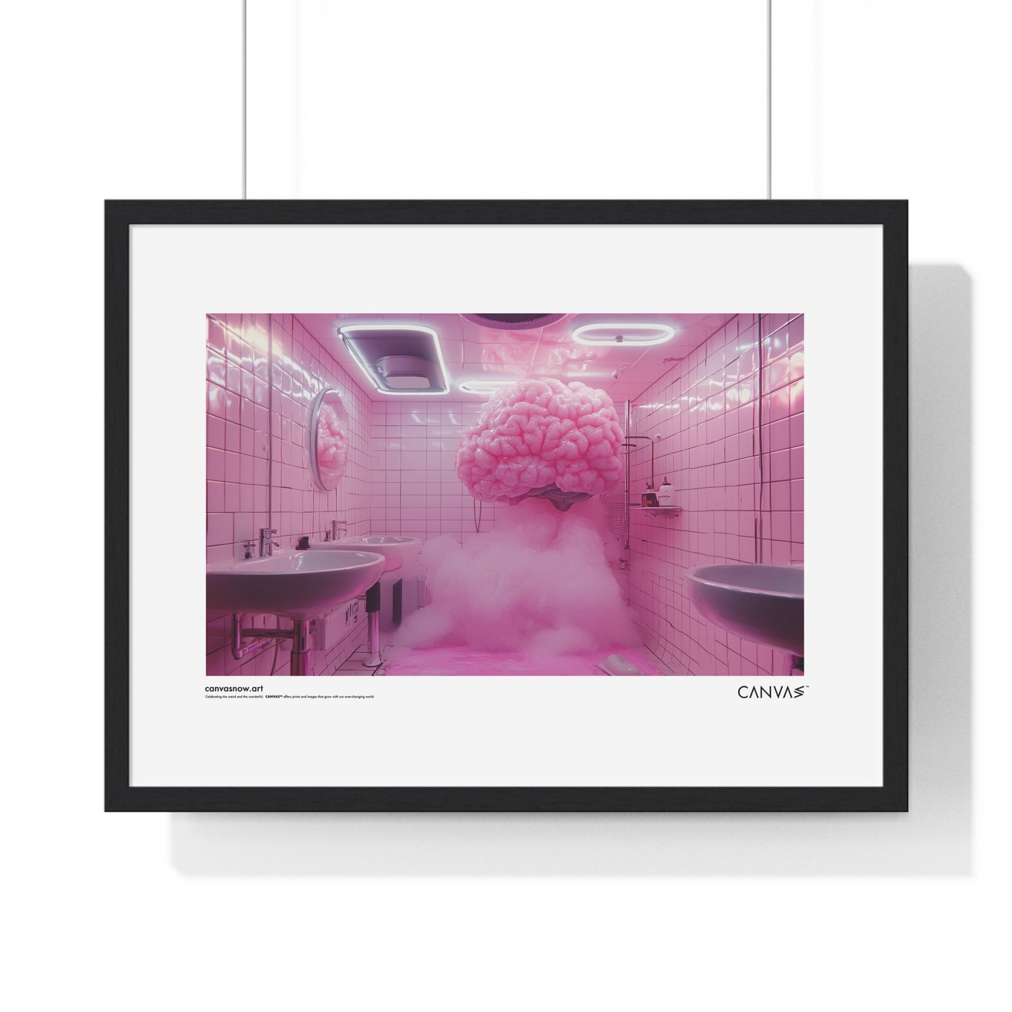 CANVAS™ PINK-BRAIN Landscape Framed Poster