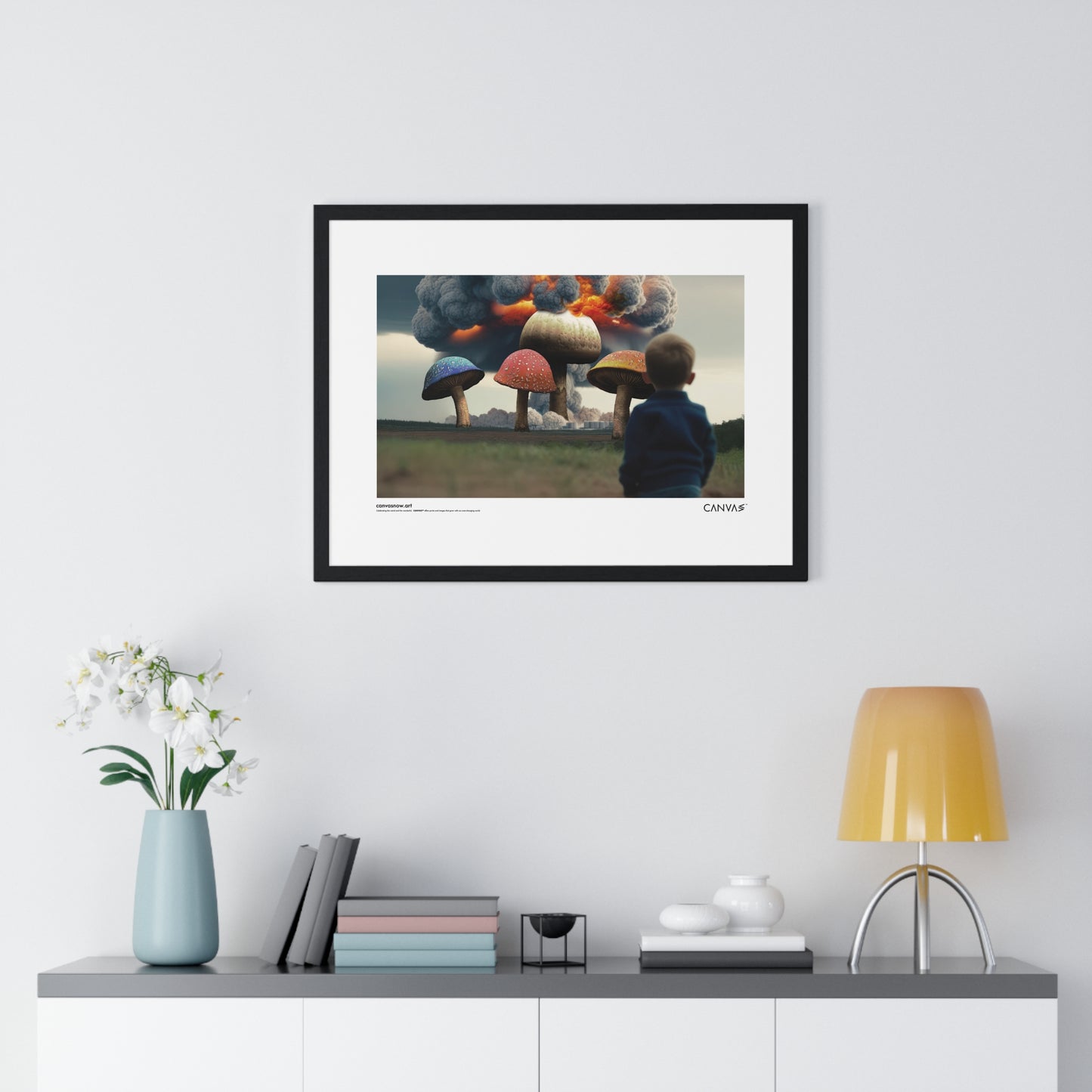 CANVAS™ TOASTED-MUSHROOMS Landscape Framed Poster