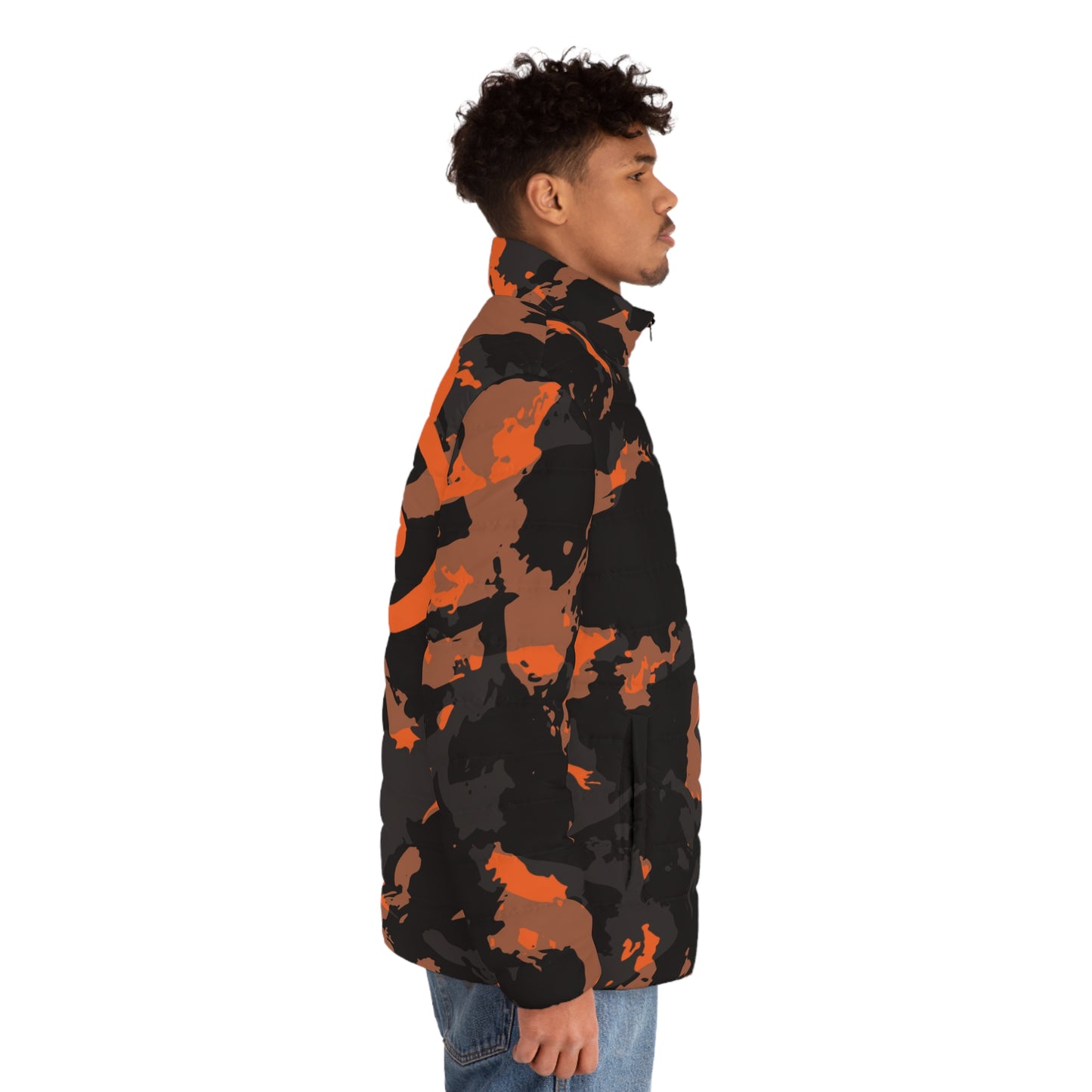 Zoo® Black & Orange Camo - Unisex Puffer Jacket