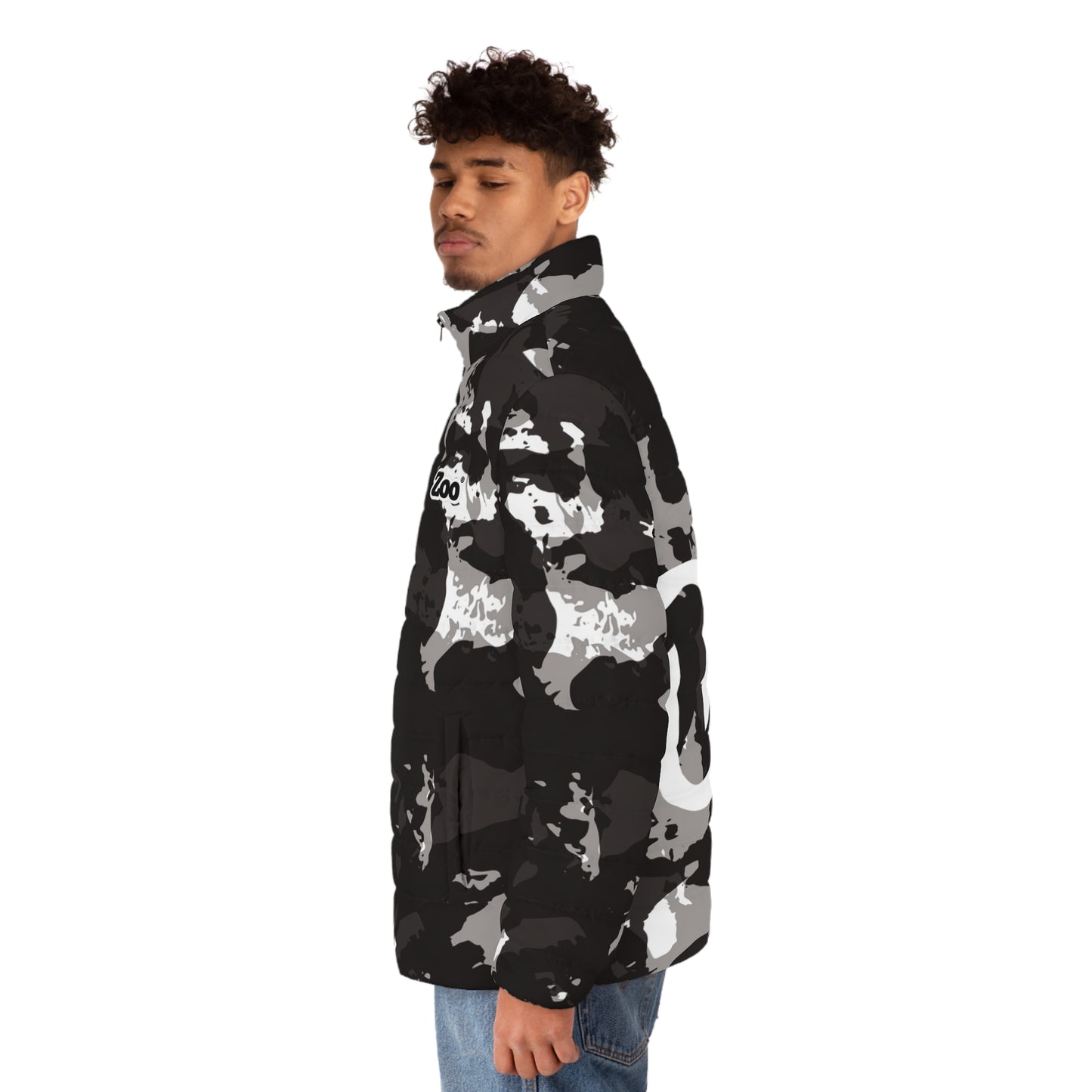 Zoo® Black & White Grey Camo - Unisex Puffer Jacket