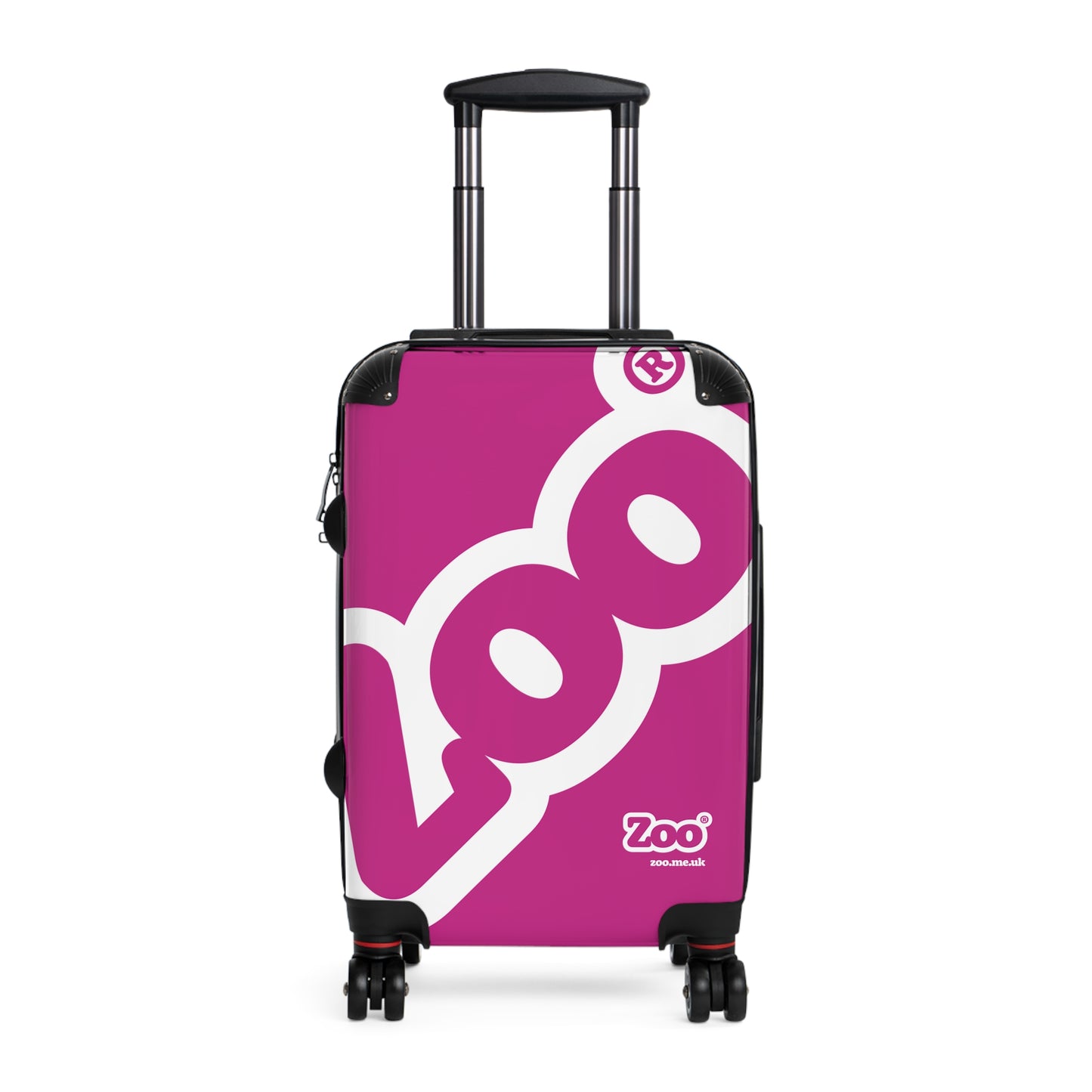 Zoo® White on Pink - Black Suitcase