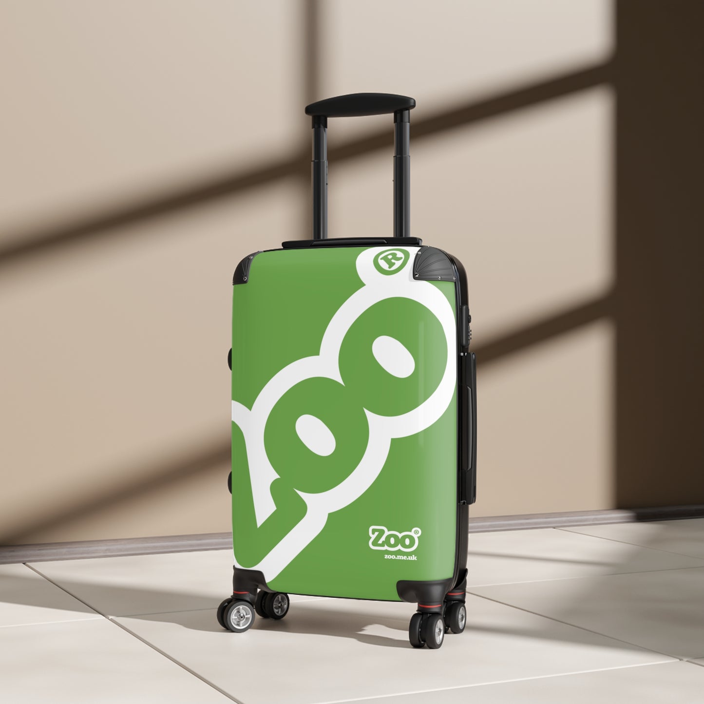 Zoo® White on Green - Black Suitcase