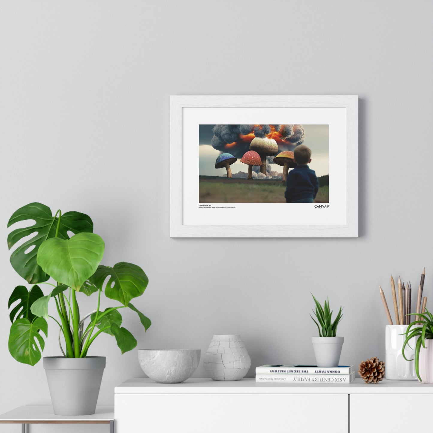 CANVAS™ TOASTED-MUSHROOMS Landscape Framed Poster