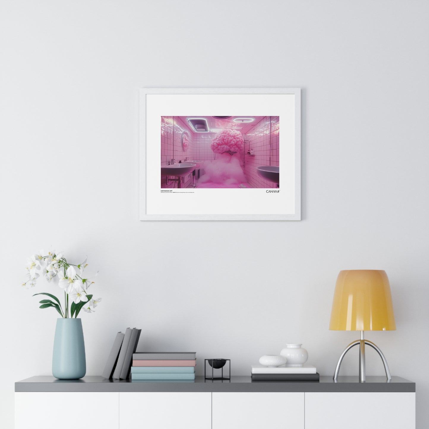 CANVAS™ PINK-BRAIN Landscape Framed Poster