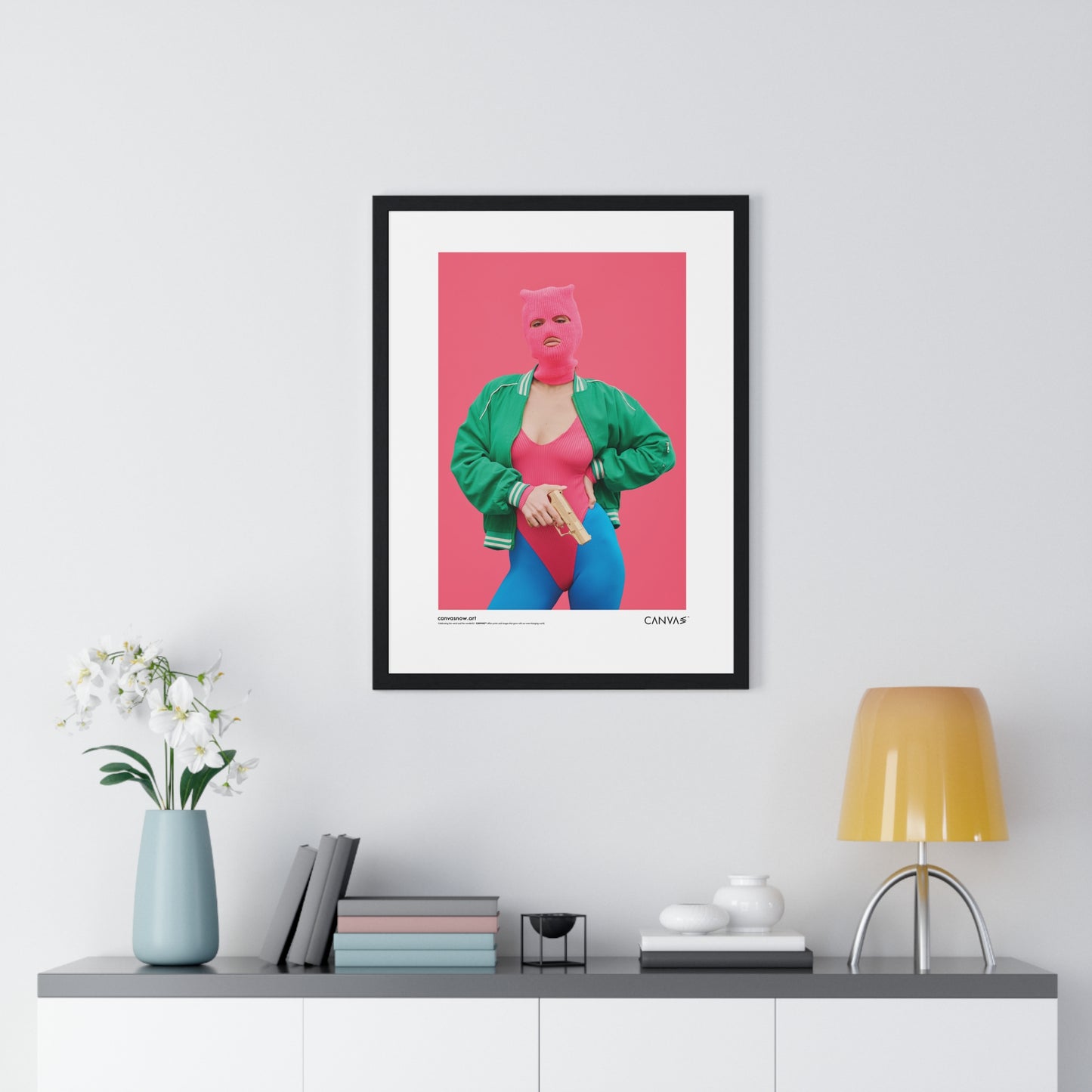 CANVAS™ PINK-PROTEST Portrait Framed Poster