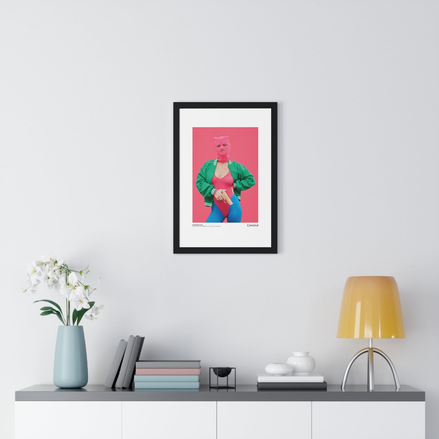 CANVAS™ PINK-PROTEST Portrait Framed Poster