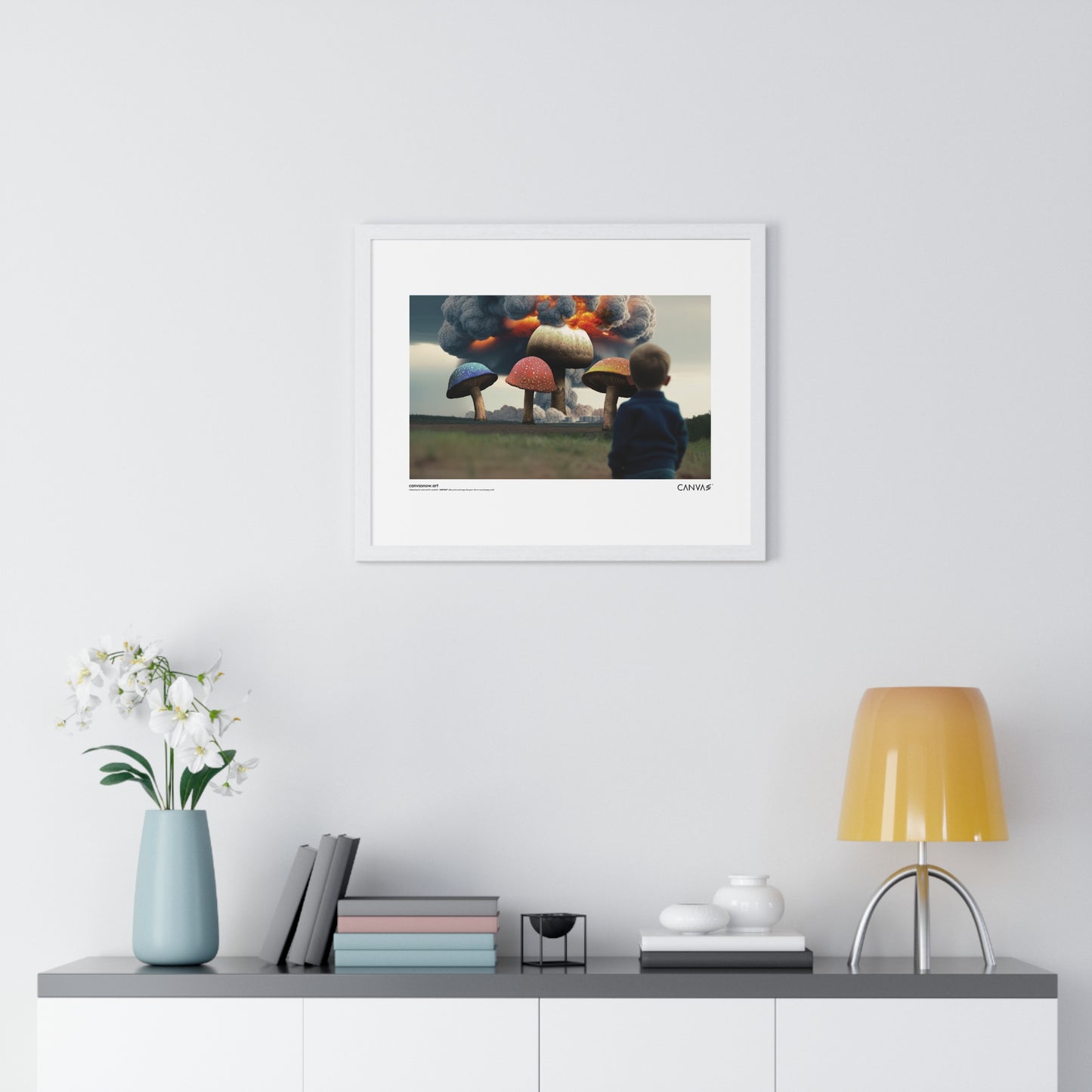 CANVAS™ TOASTED-MUSHROOMS Landscape Framed Poster