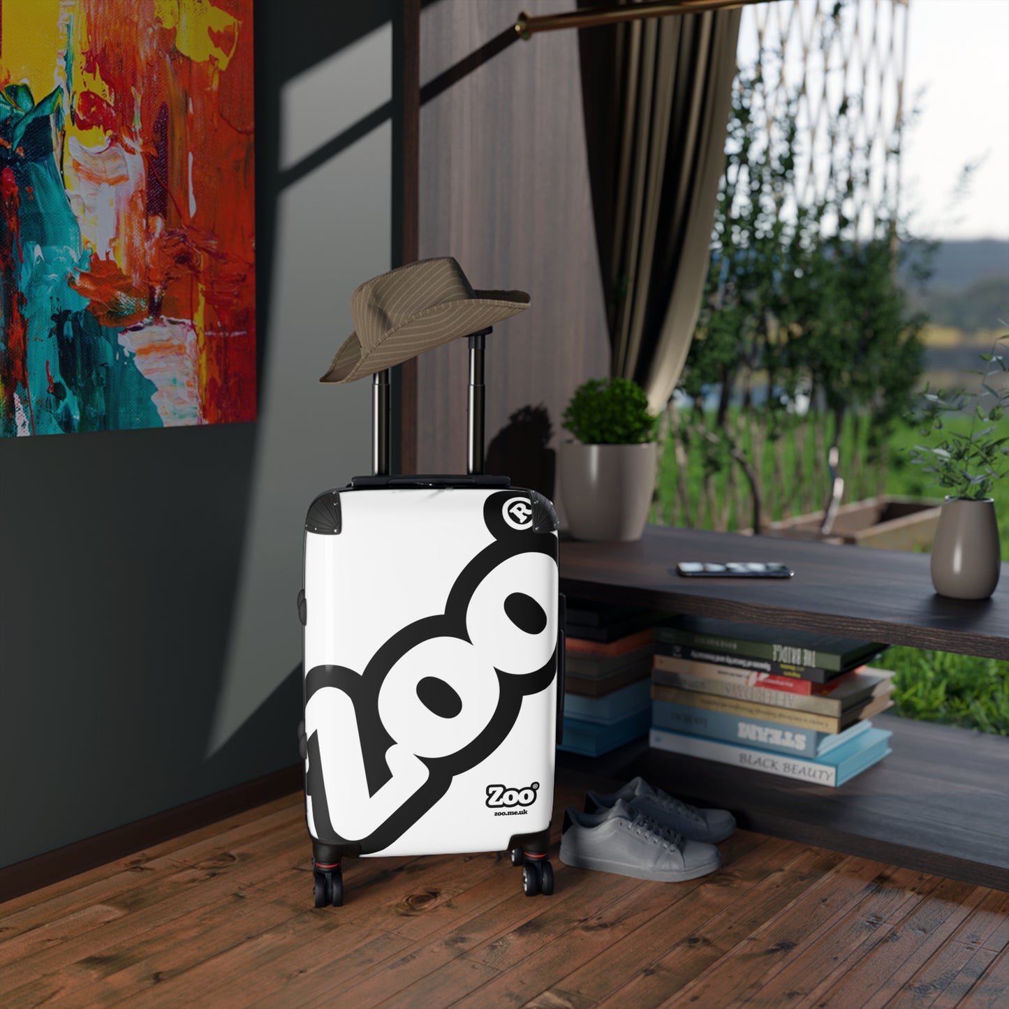 Zoo® Black on White Suitcase