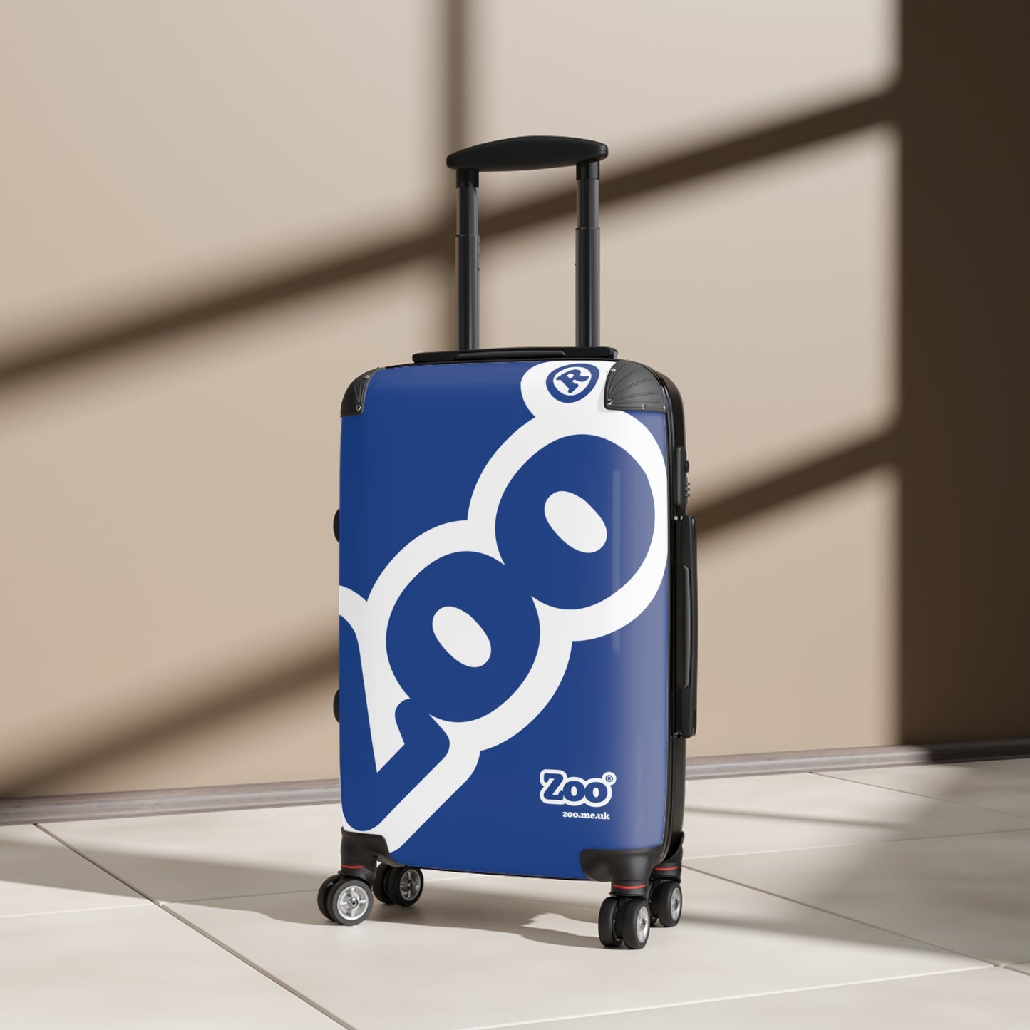 Zoo® White on Dark Blue - Black Suitcase