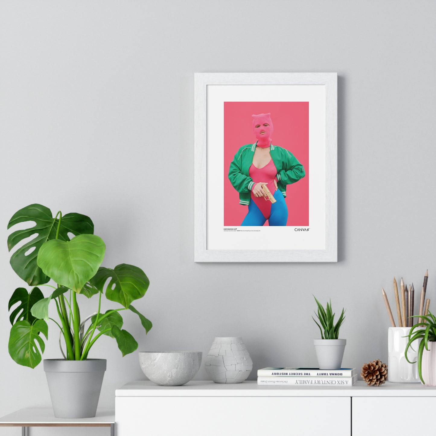 CANVAS™ PINK-PROTEST Portrait Framed Poster