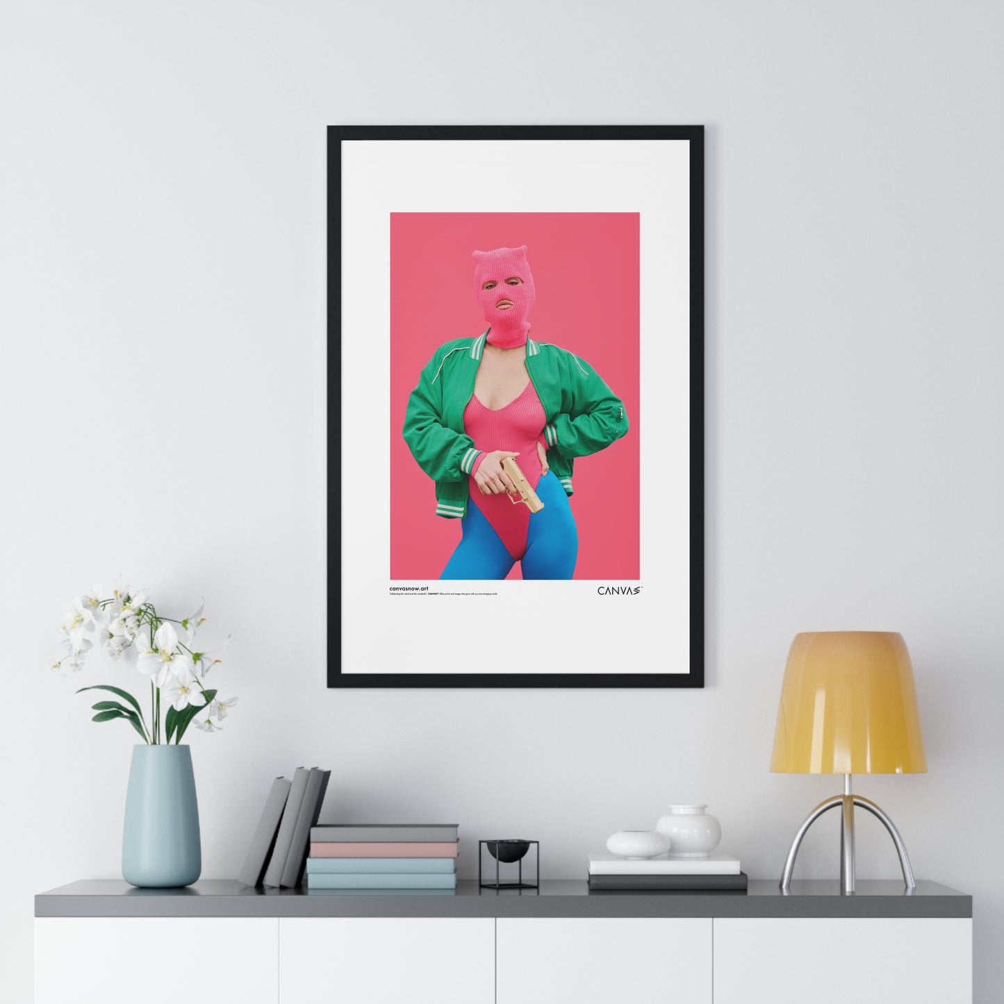 CANVAS™ PINK-PROTEST Portrait Framed Poster