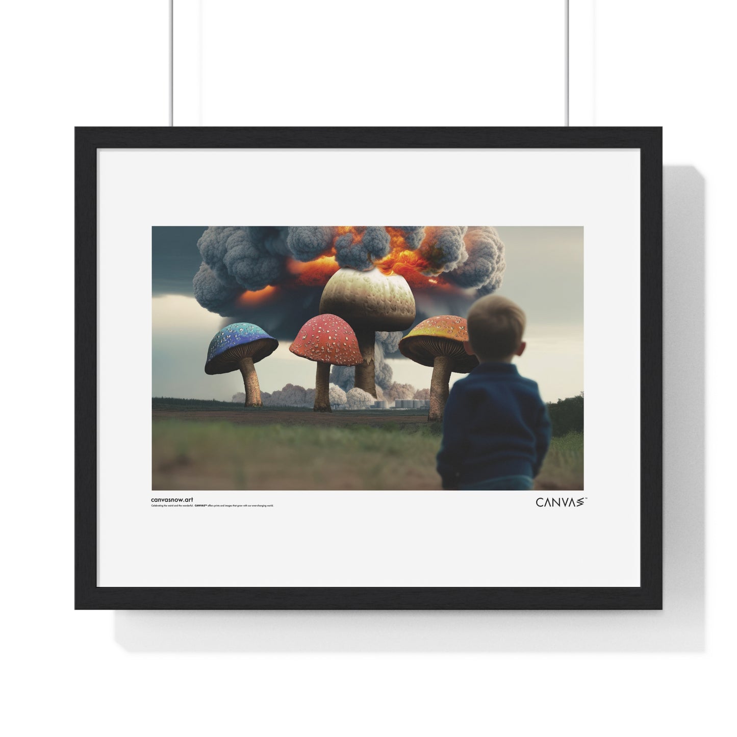 CANVAS™ TOASTED-MUSHROOMS Landscape Framed Poster