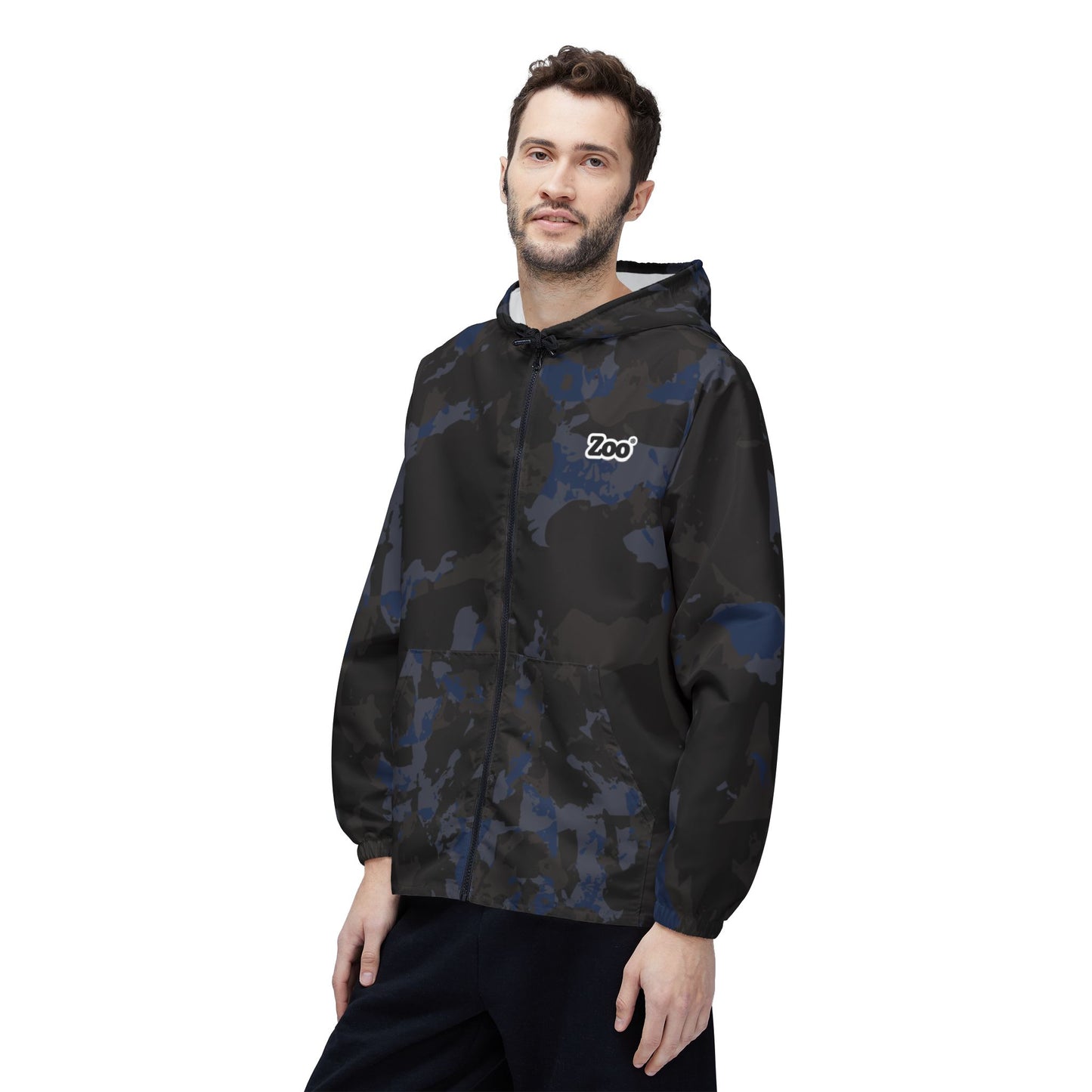 Zoo® Black & Navy - Unisex Camo Windbreaker Jacket