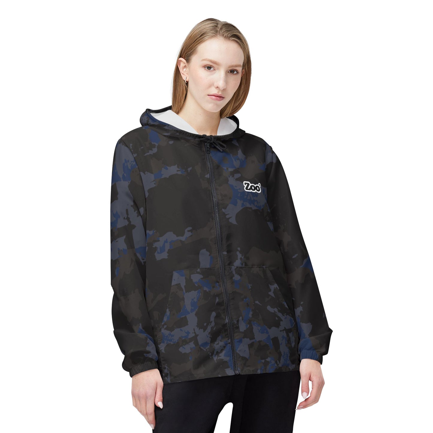 Zoo® Black & Navy - Unisex Camo Windbreaker Jacket