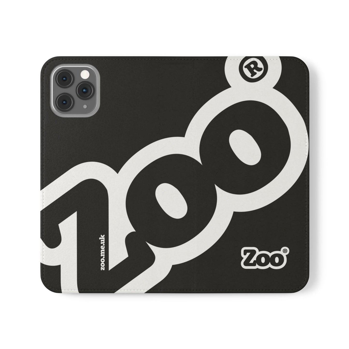 Zoo® Black Flip Case - Phone Wallet with Card Holder