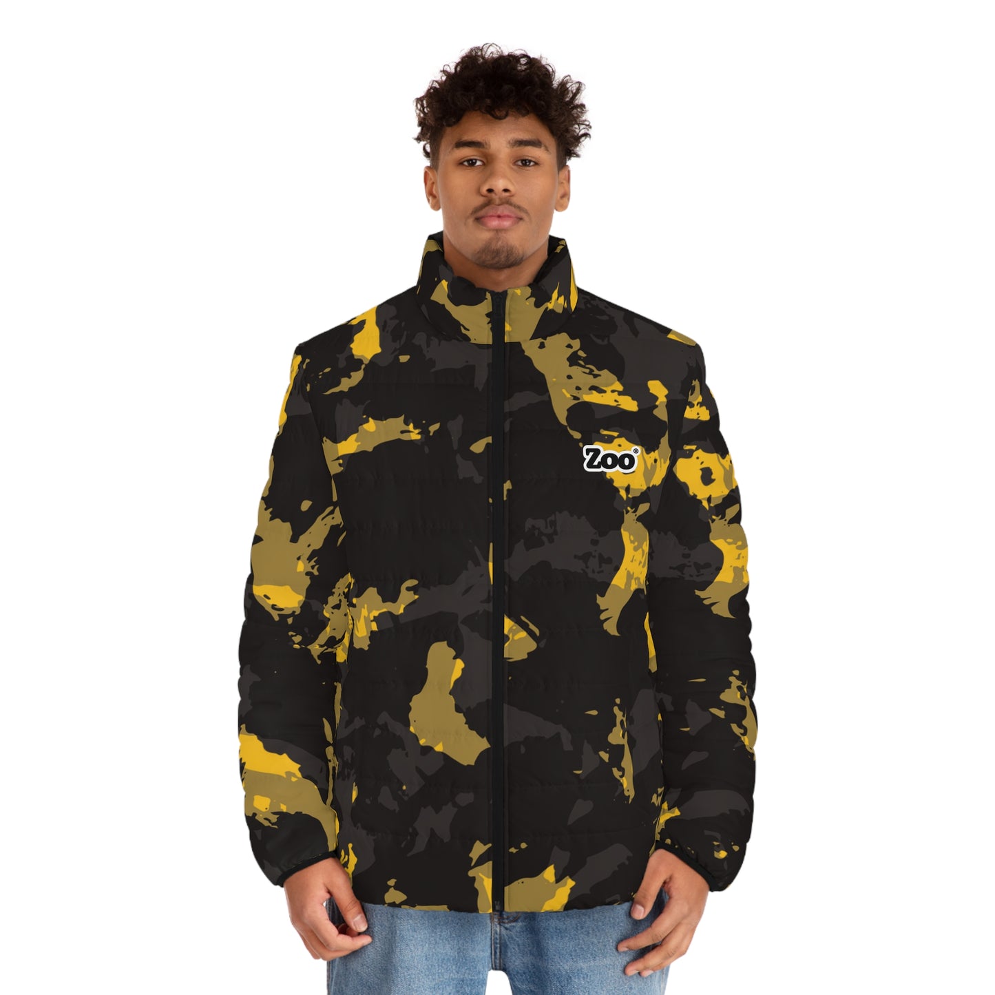 Zoo® Black & Yellow Grey Camo - Unisex Puffer Jacket