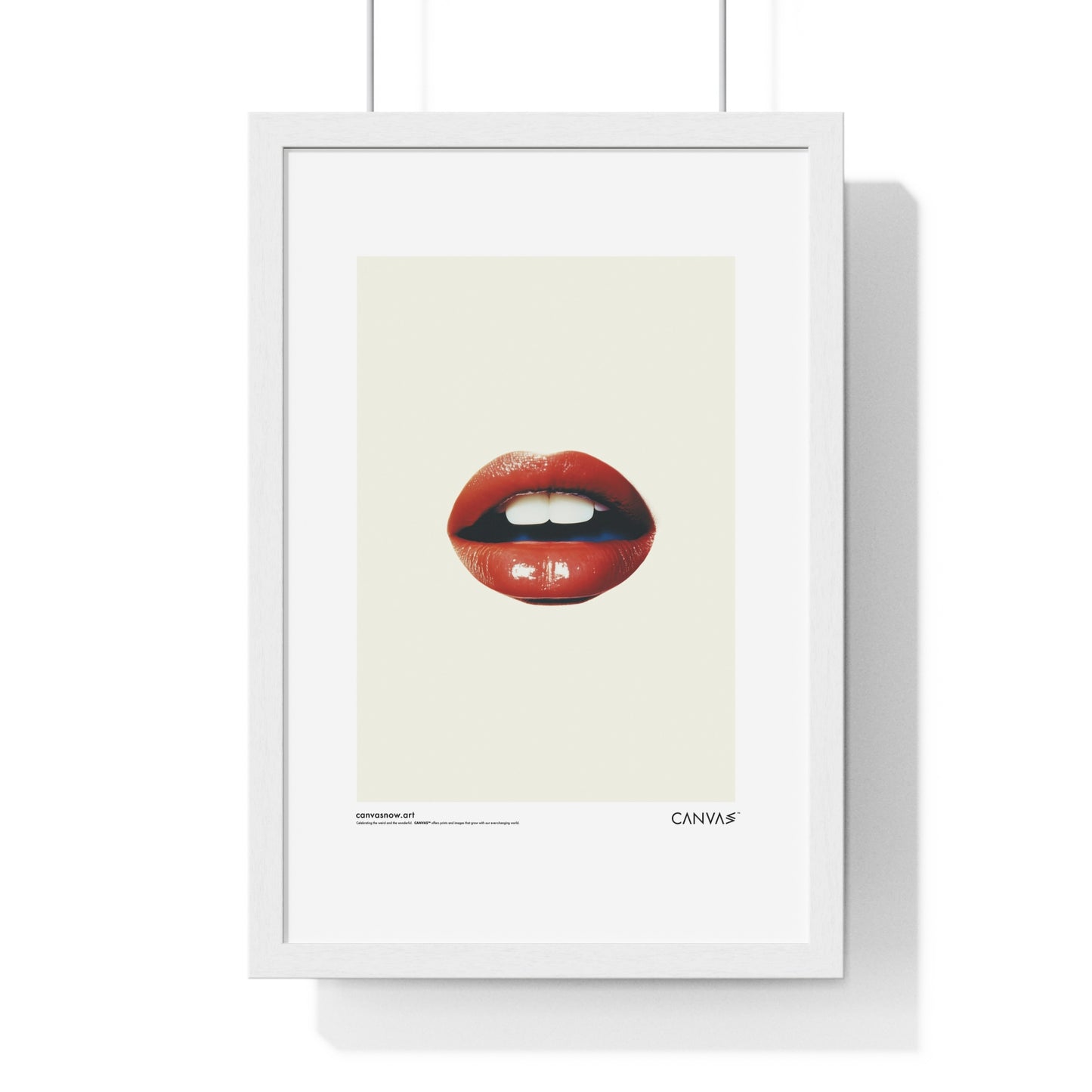 CANVAS™ RED-LIPS-TALK Portrait Framed Poster