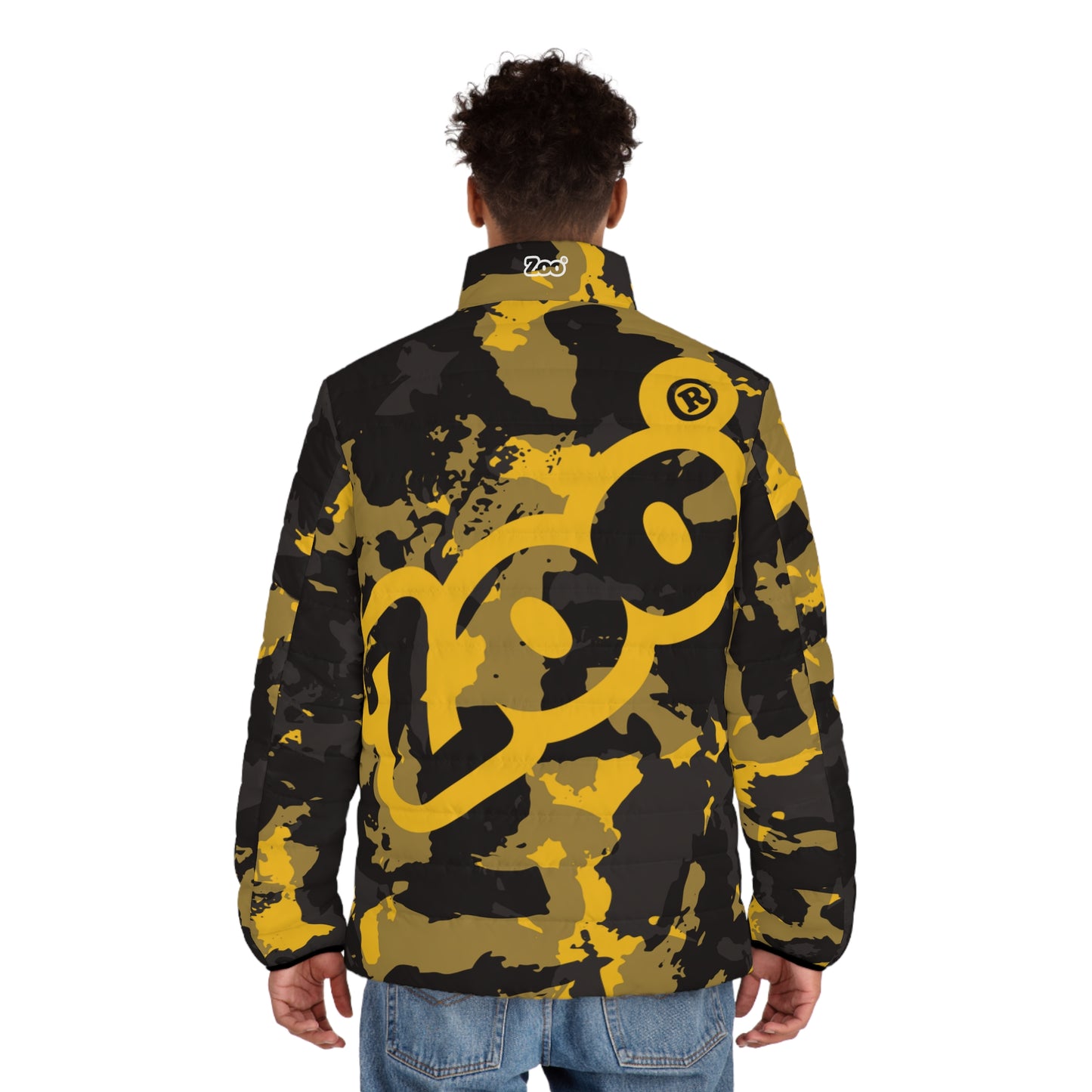 Zoo® Black & Yellow Grey Camo - Unisex Puffer Jacket