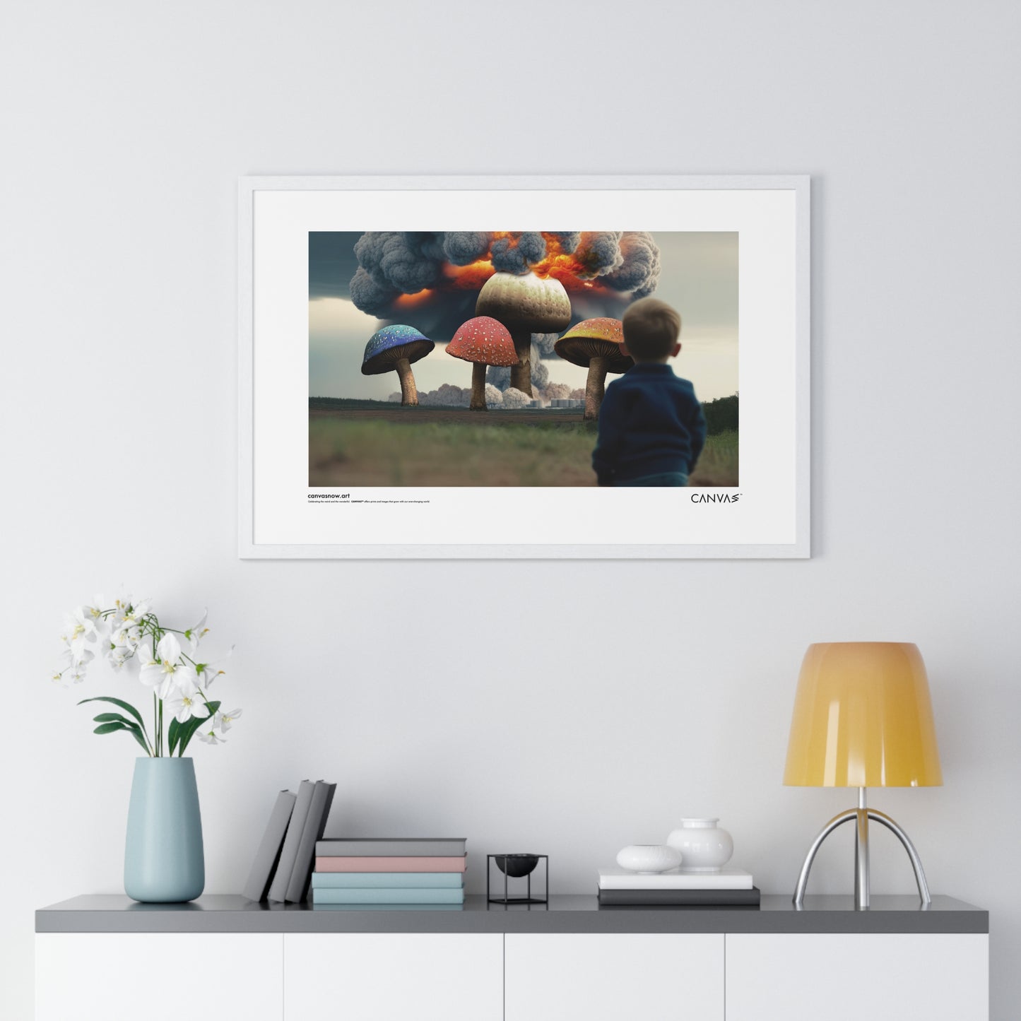CANVAS™ TOASTED-MUSHROOMS Landscape Framed Poster