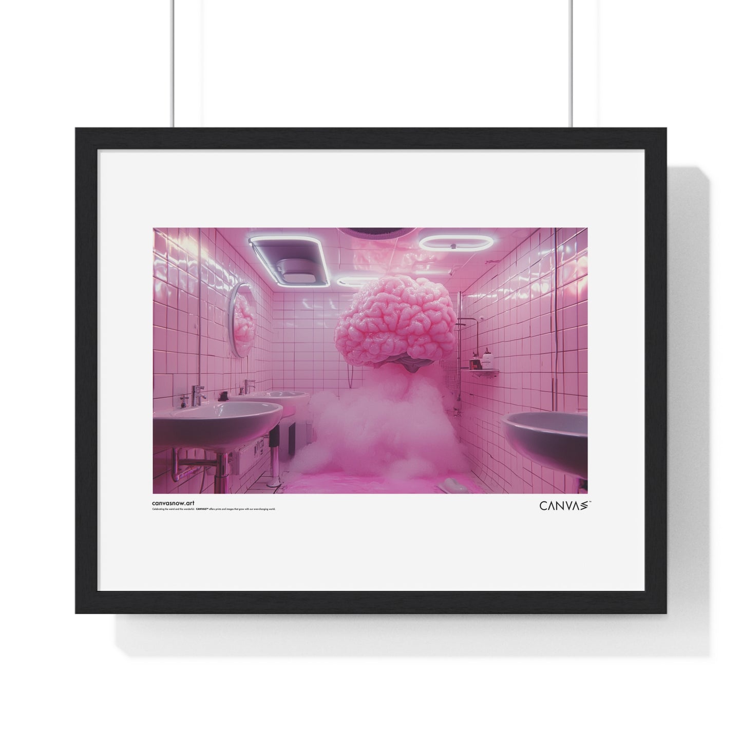 CANVAS™ PINK-BRAIN Landscape Framed Poster