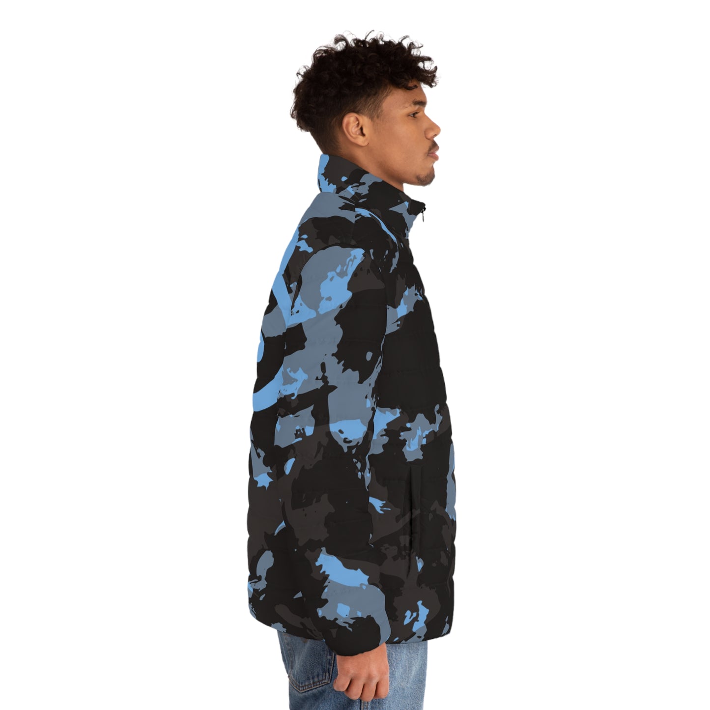 Zoo® Black & Light Blue Camo - Unisex Puffer Jacket