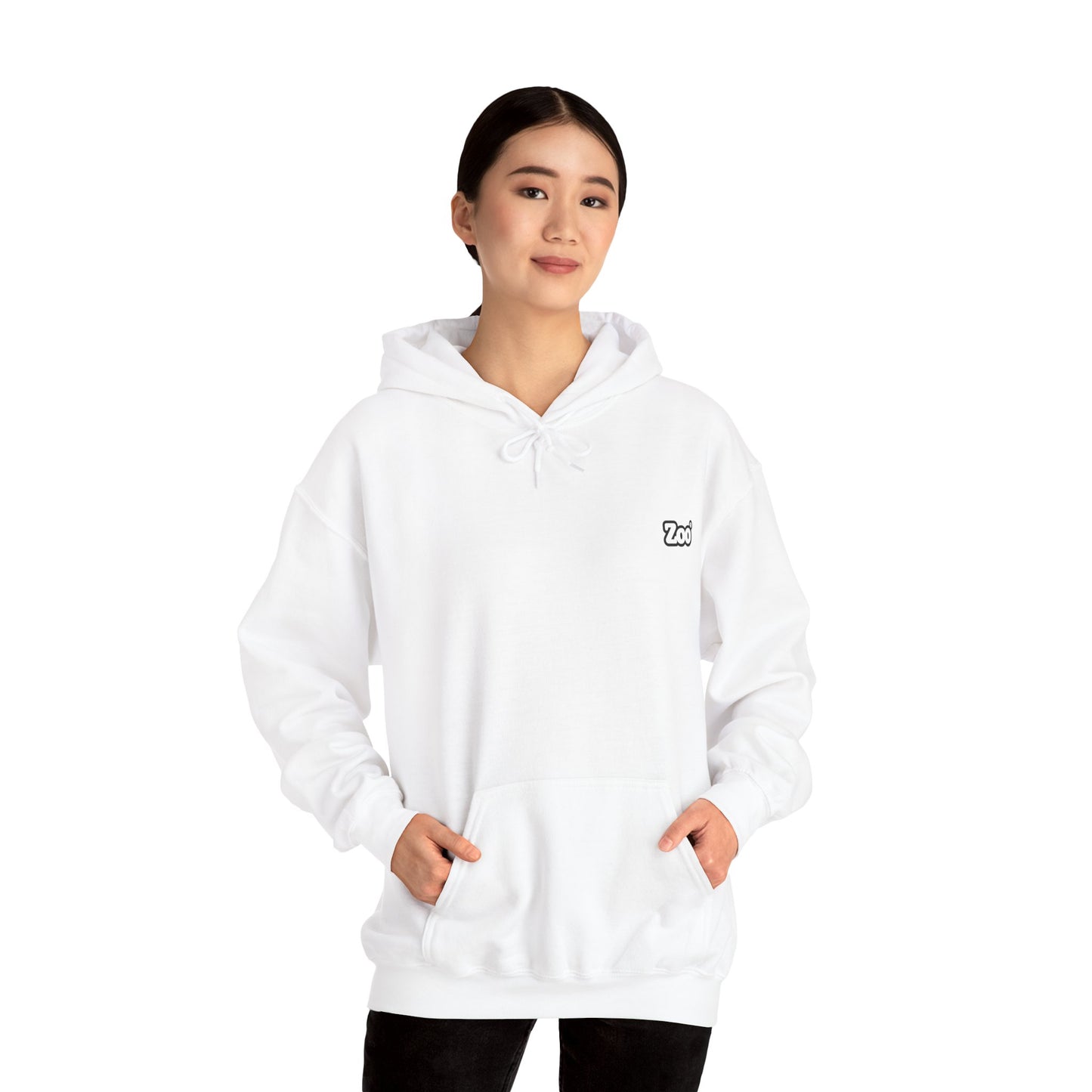 Zoo® Black Logo on White - Unisex Heavy Blend™ Hoodie