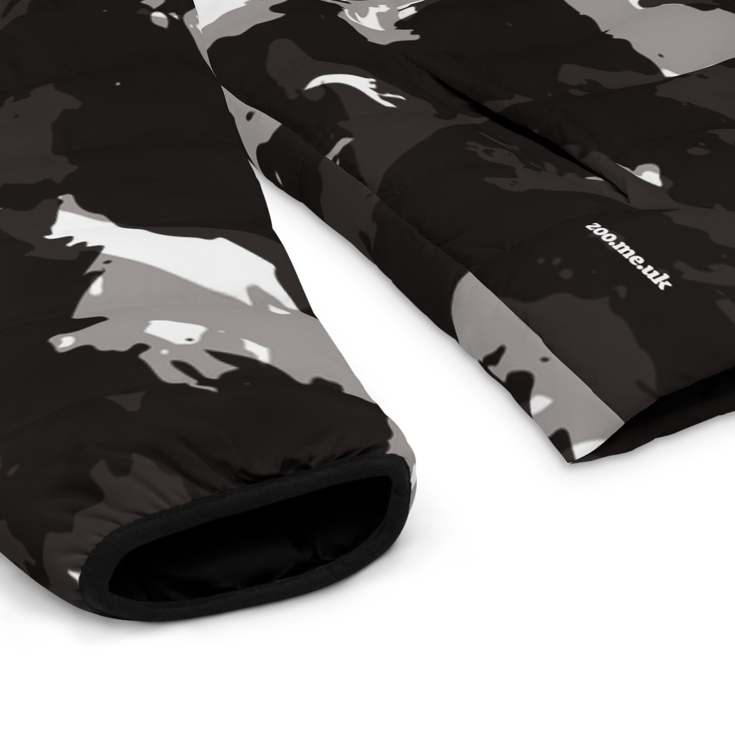 Zoo® Black & White Grey Camo - Unisex Puffer Jacket