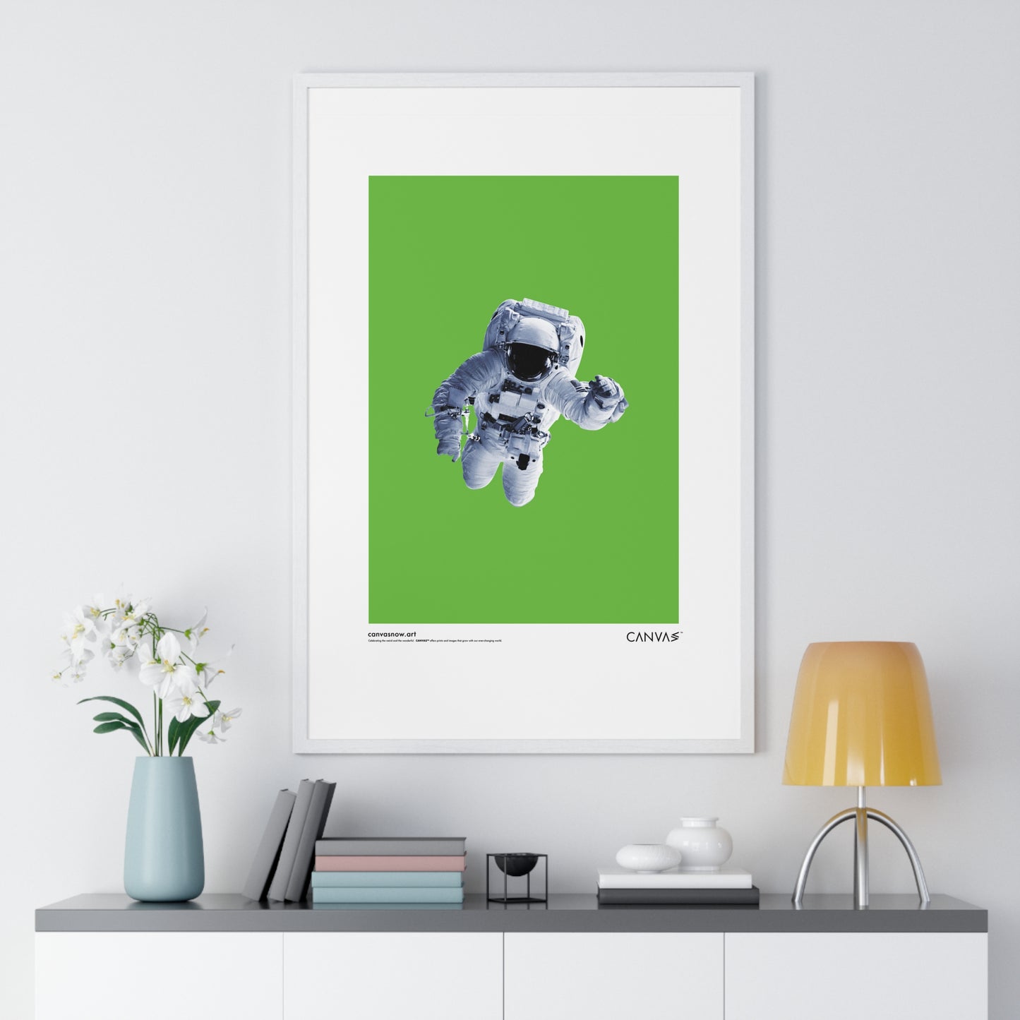 CANVAS™ SPACEMAN-GREENSCREEN Portrait Framed Poster