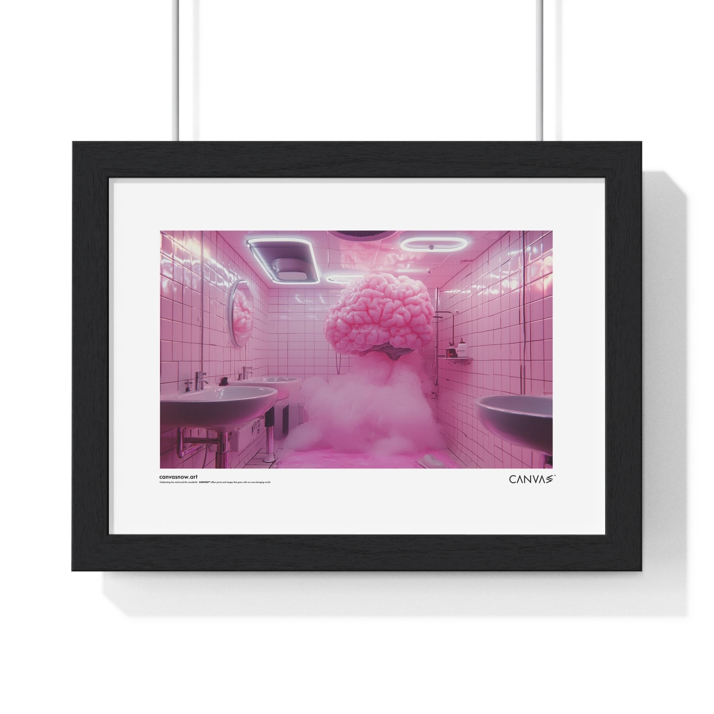 CANVAS™ PINK-BRAIN Landscape Framed Poster