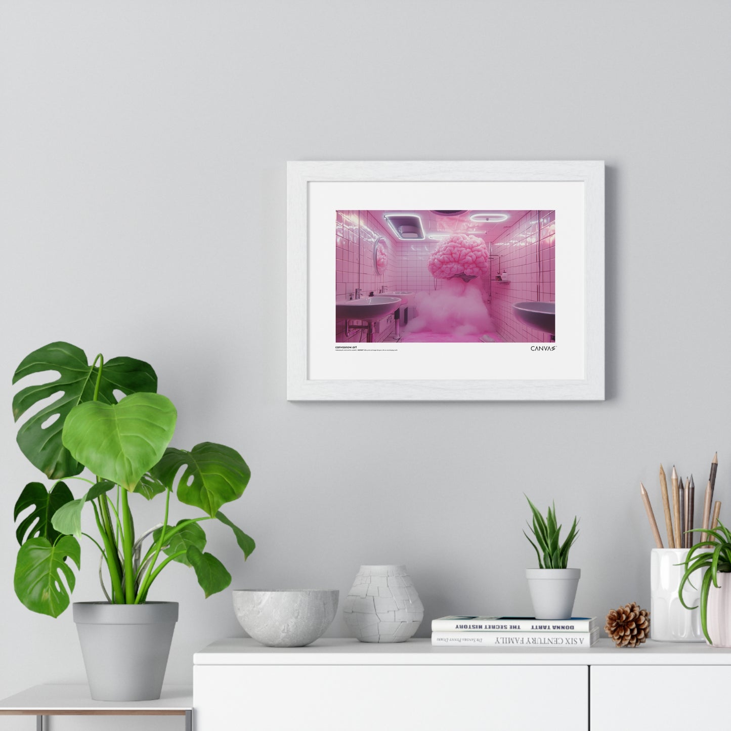 CANVAS™ PINK-BRAIN Landscape Framed Poster