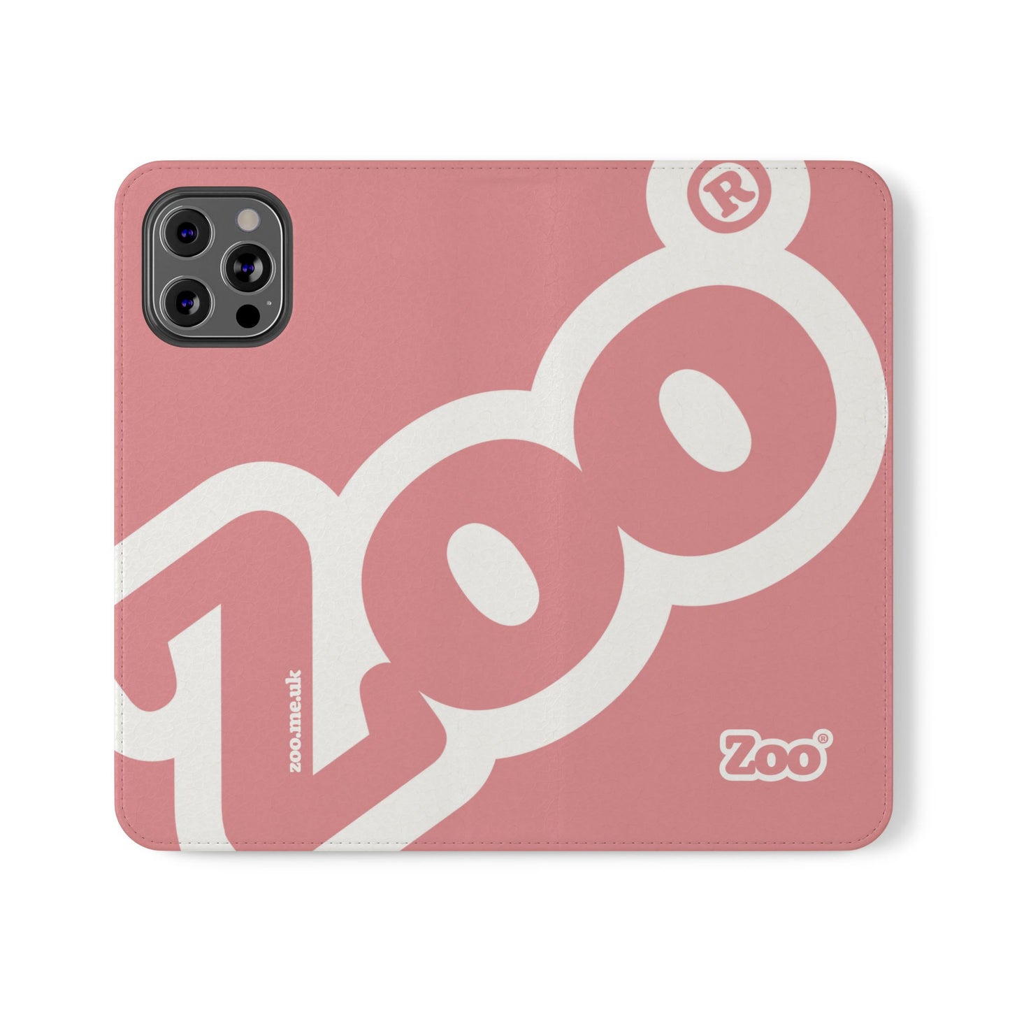 Zoo® Rose Pink Flip Case - Phone Wallet with Card Holder