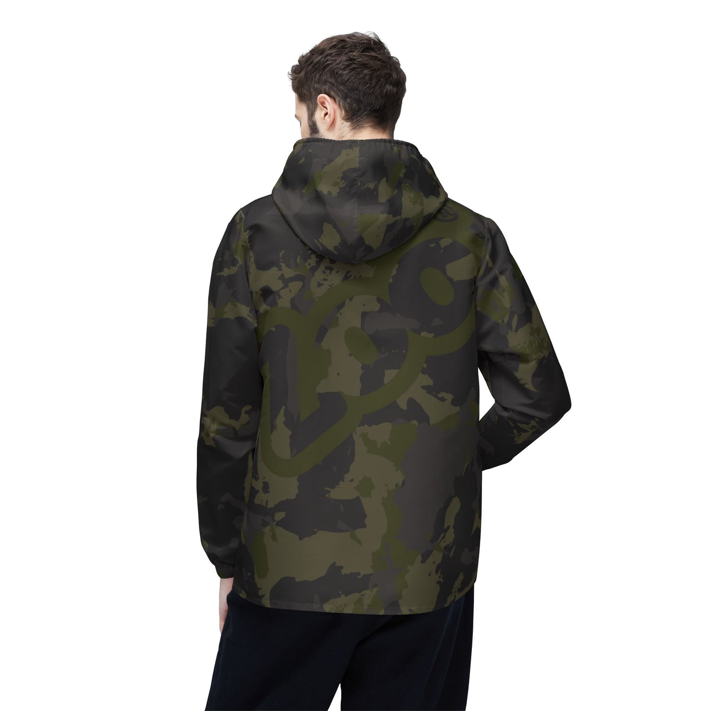 Zoo® Black & Forest Green - Unisex Camo Windbreaker Jacket