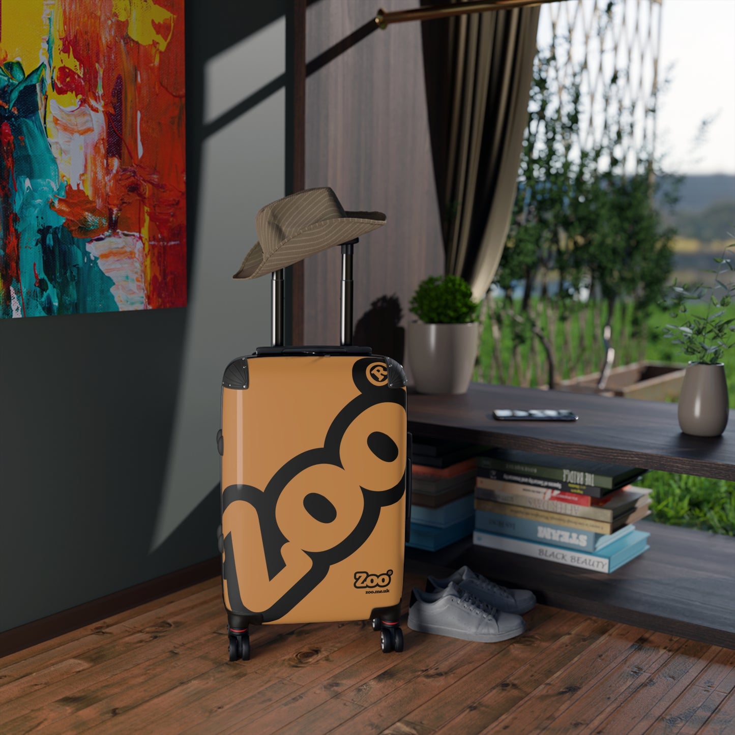 Zoo® Black on Light brown - Black Suitcase