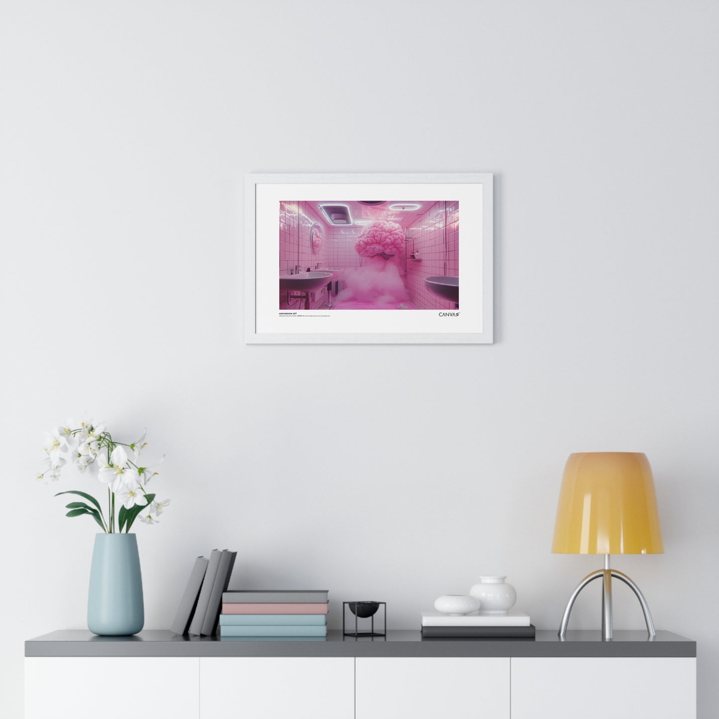 CANVAS™ PINK-BRAIN Landscape Framed Poster