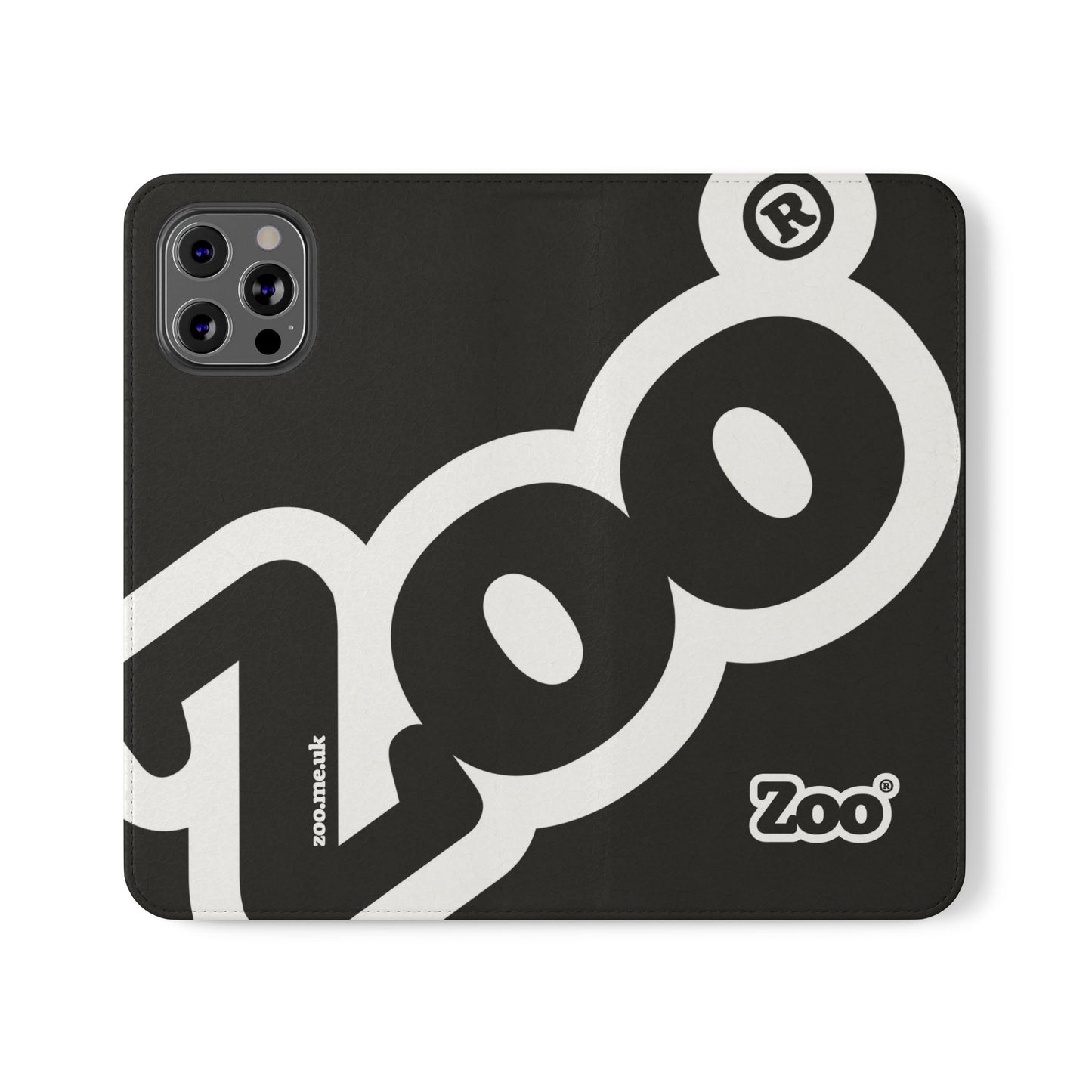 Zoo® Black Flip Case - Phone Wallet with Card Holder